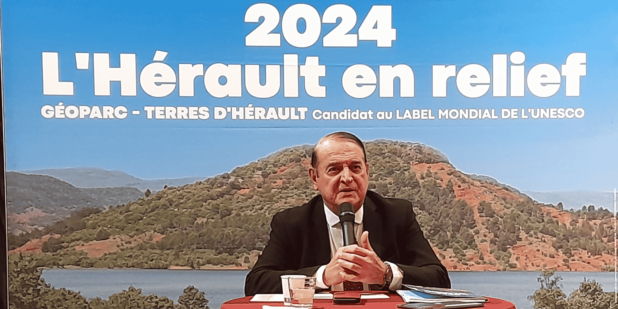 Kléber Mesquida, le président du Conseil départemental de l'Hérault, le 16 janvier 2024 lors de ses voeux à la presse.