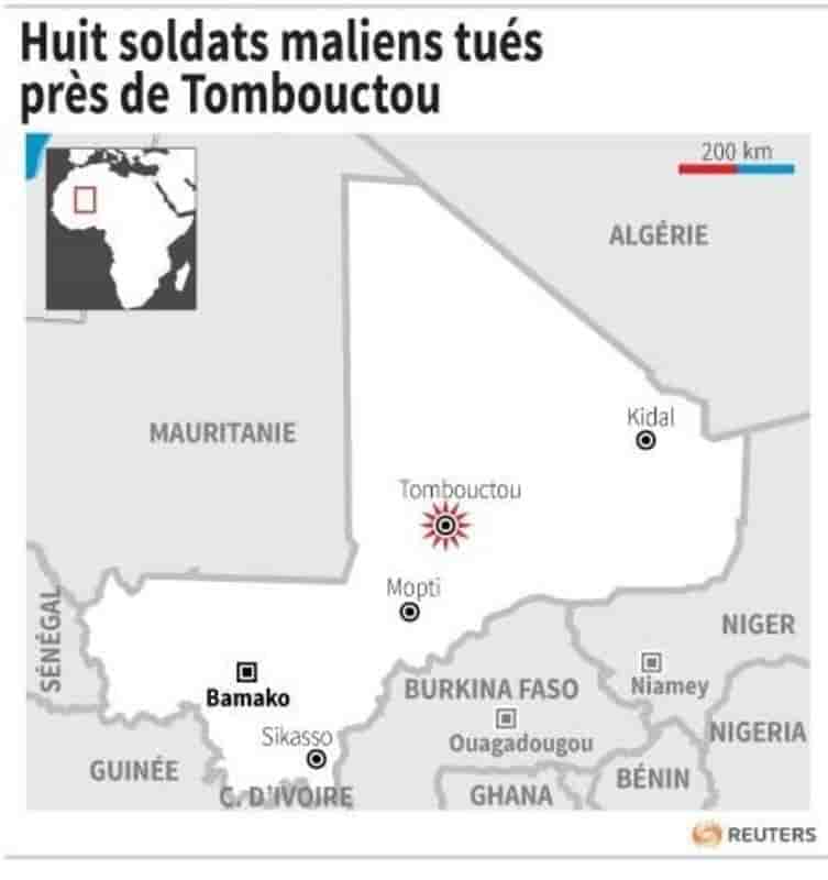 Huit soldats maliens tues pres de tombouctou