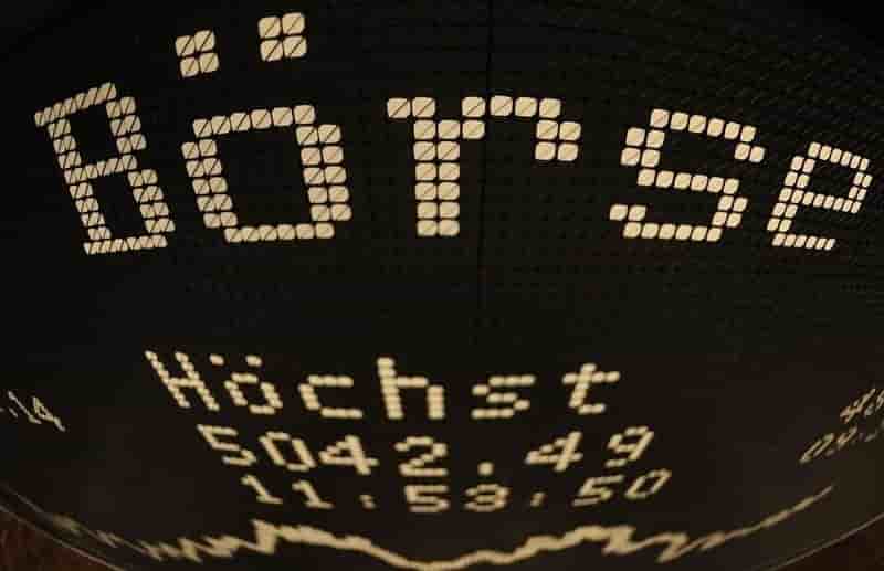 The german share price index dax board is seen after the index reached more than 5,000 points at the german stock exchange in frankfurt