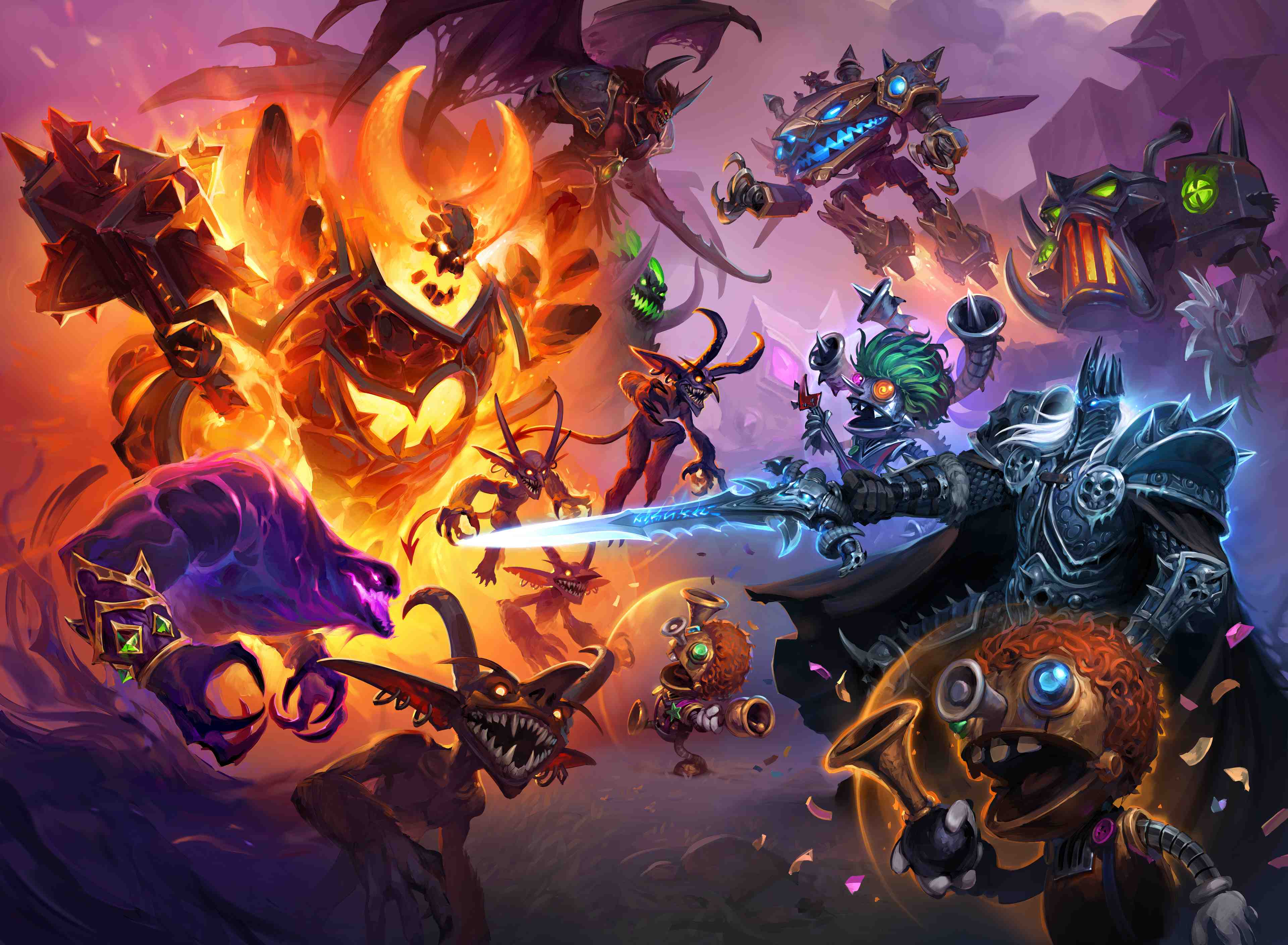 Blizzard, Hearthstone, jeu video,  Battlegrounds Key Art