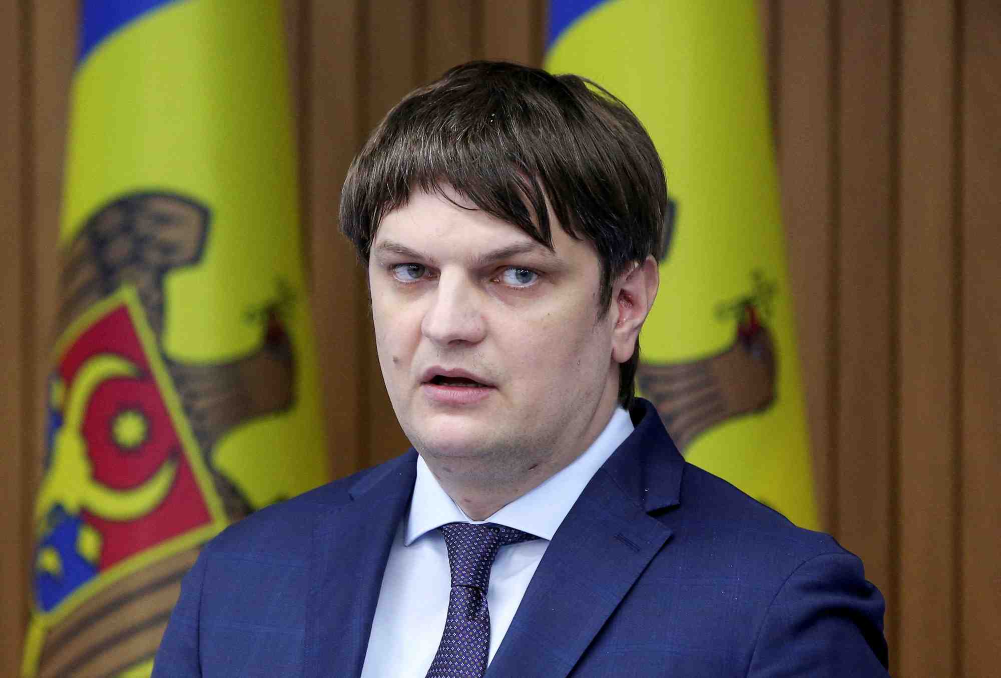 Photo d'archives du vice-premier ministre moldave andrei spinu lors d'une conference de presse a chisinau
