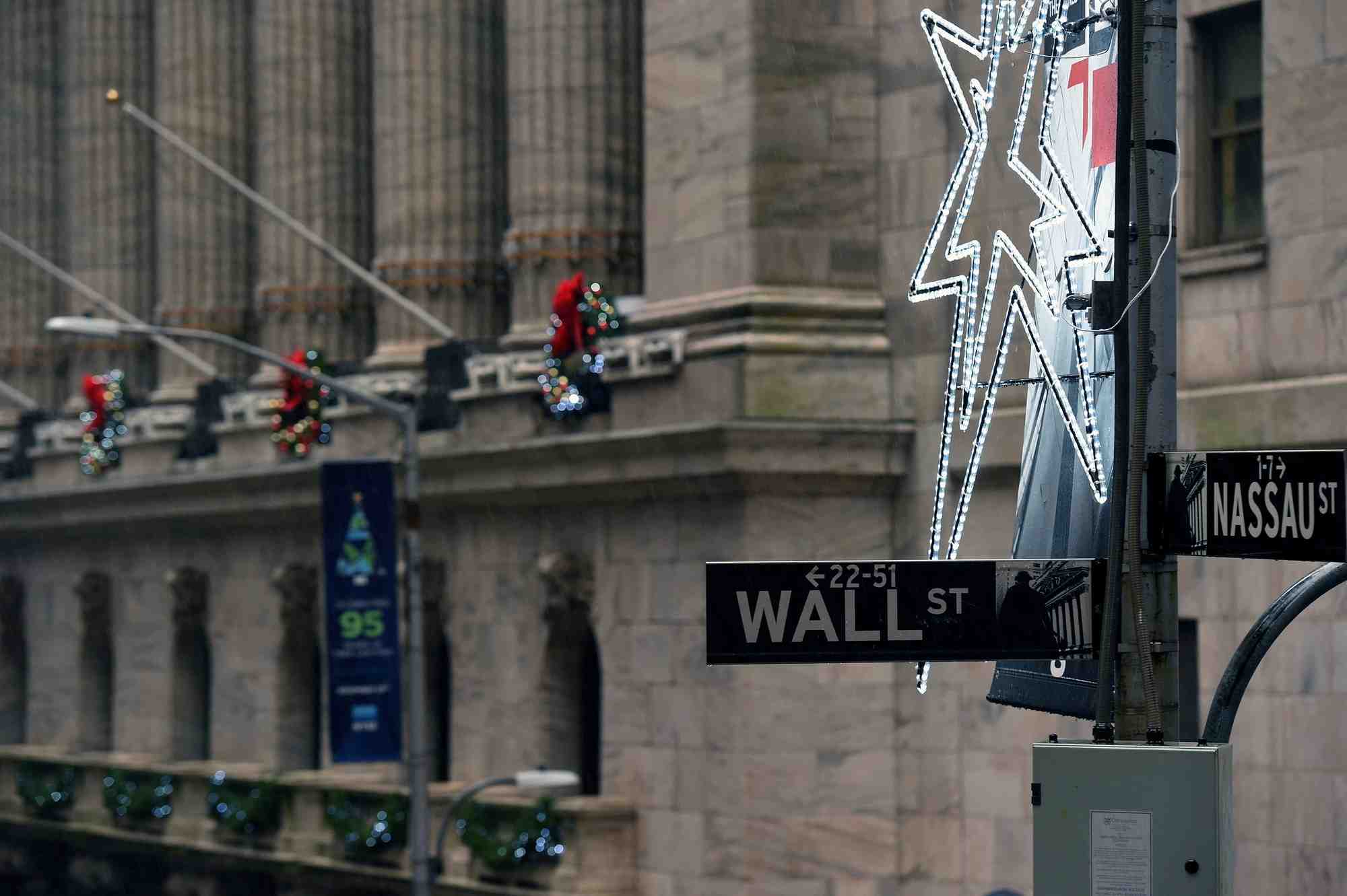 Vue de l'exterieur du new york stock exchange (nyse) a new york
