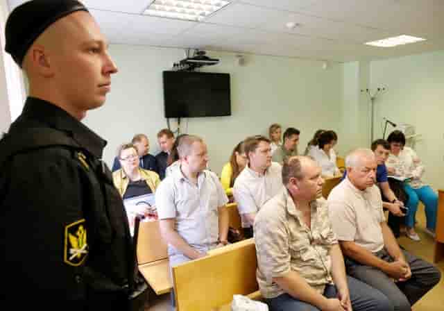 Suspects attend court hearing on accident which resulted in death of total ceo christophe de margerie in moscow