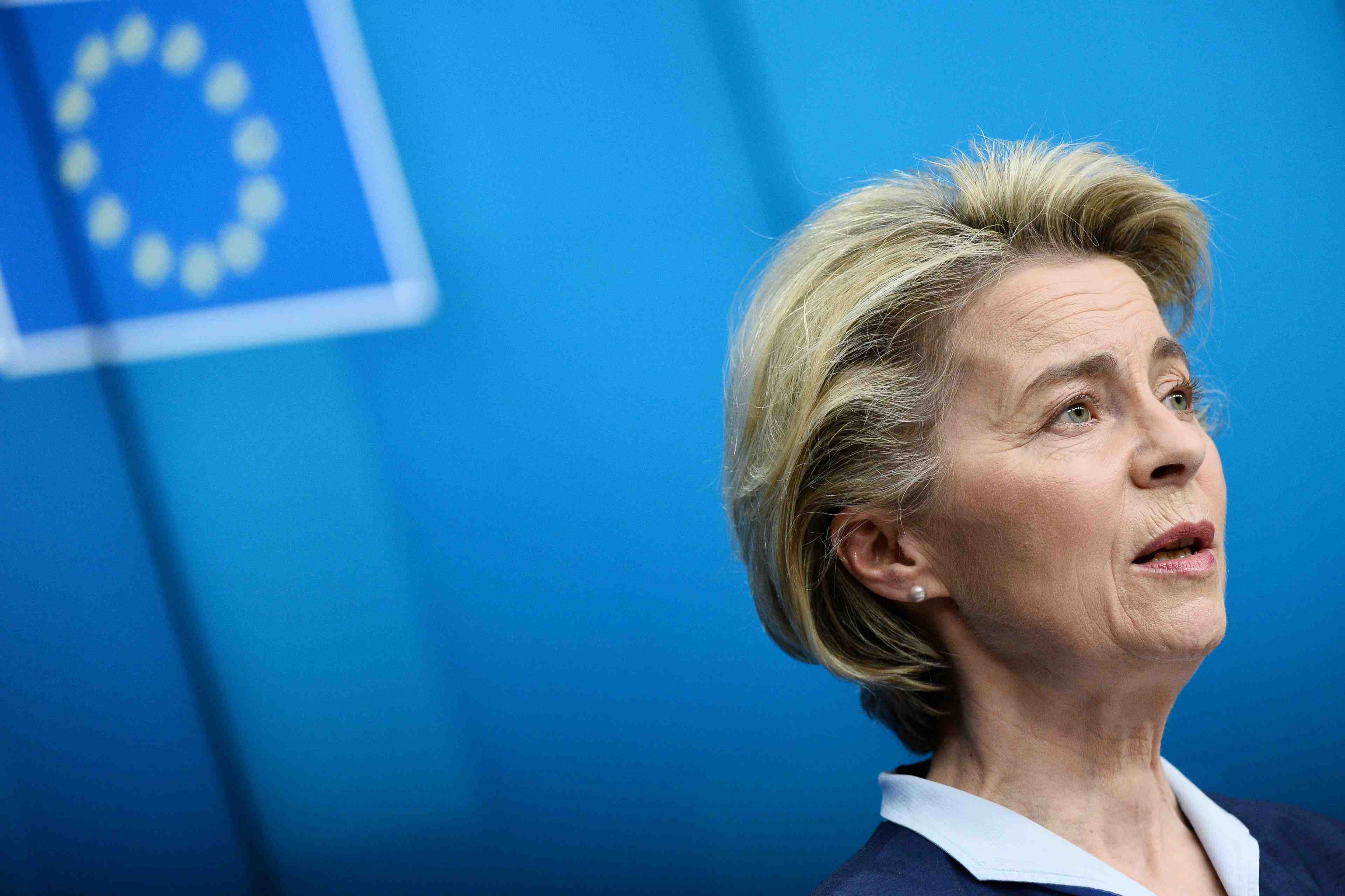 European leaders' and nato secretary general jens stoltenberg video conference on security and defence and on the eu's southern neighborhood in brussels
