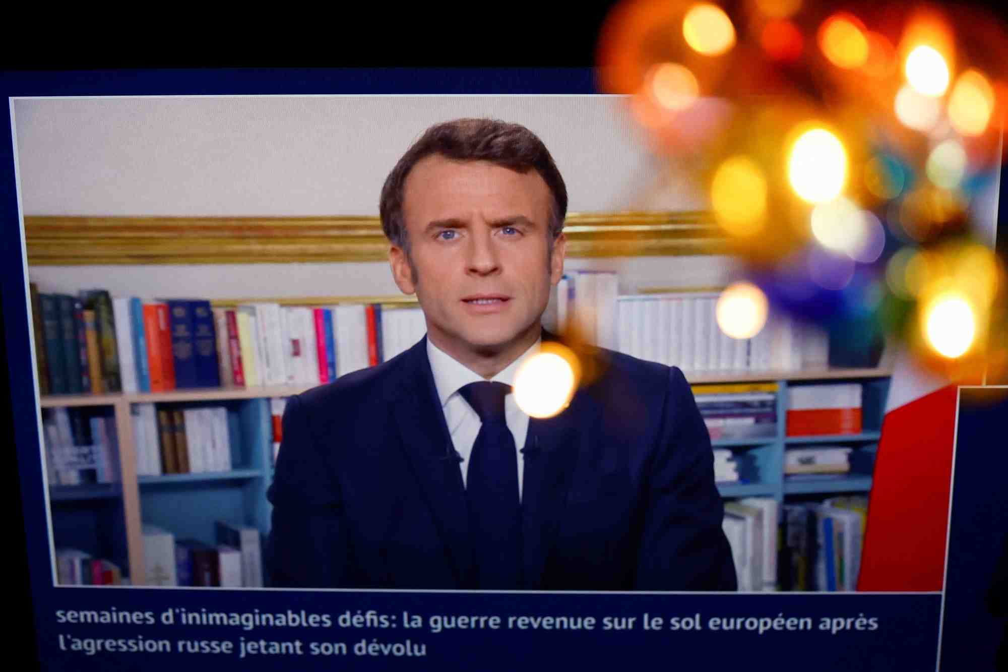 Le president francais macron prononce son discours de nouvel an