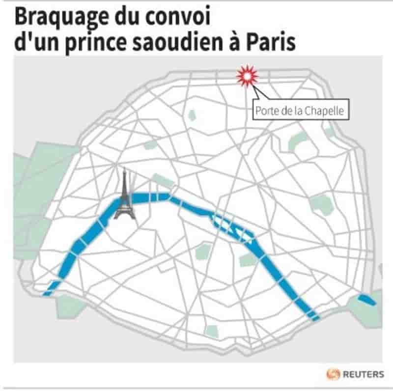 Le convoi d'un prince saoudien braqué à Paris