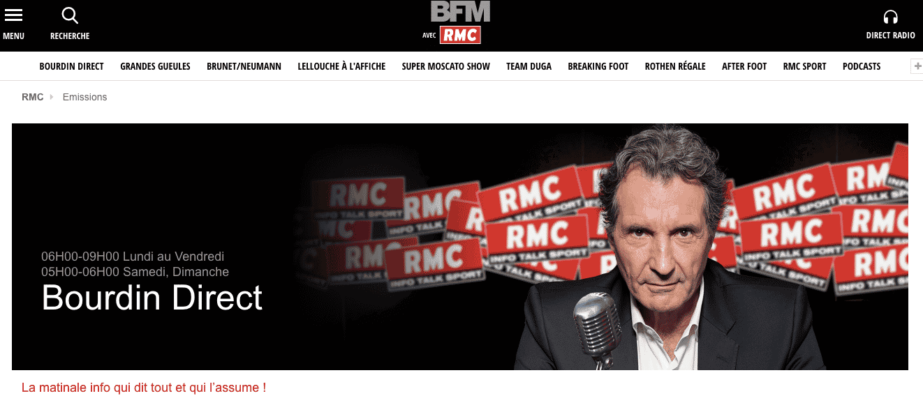Bourdin, RMC, matinale