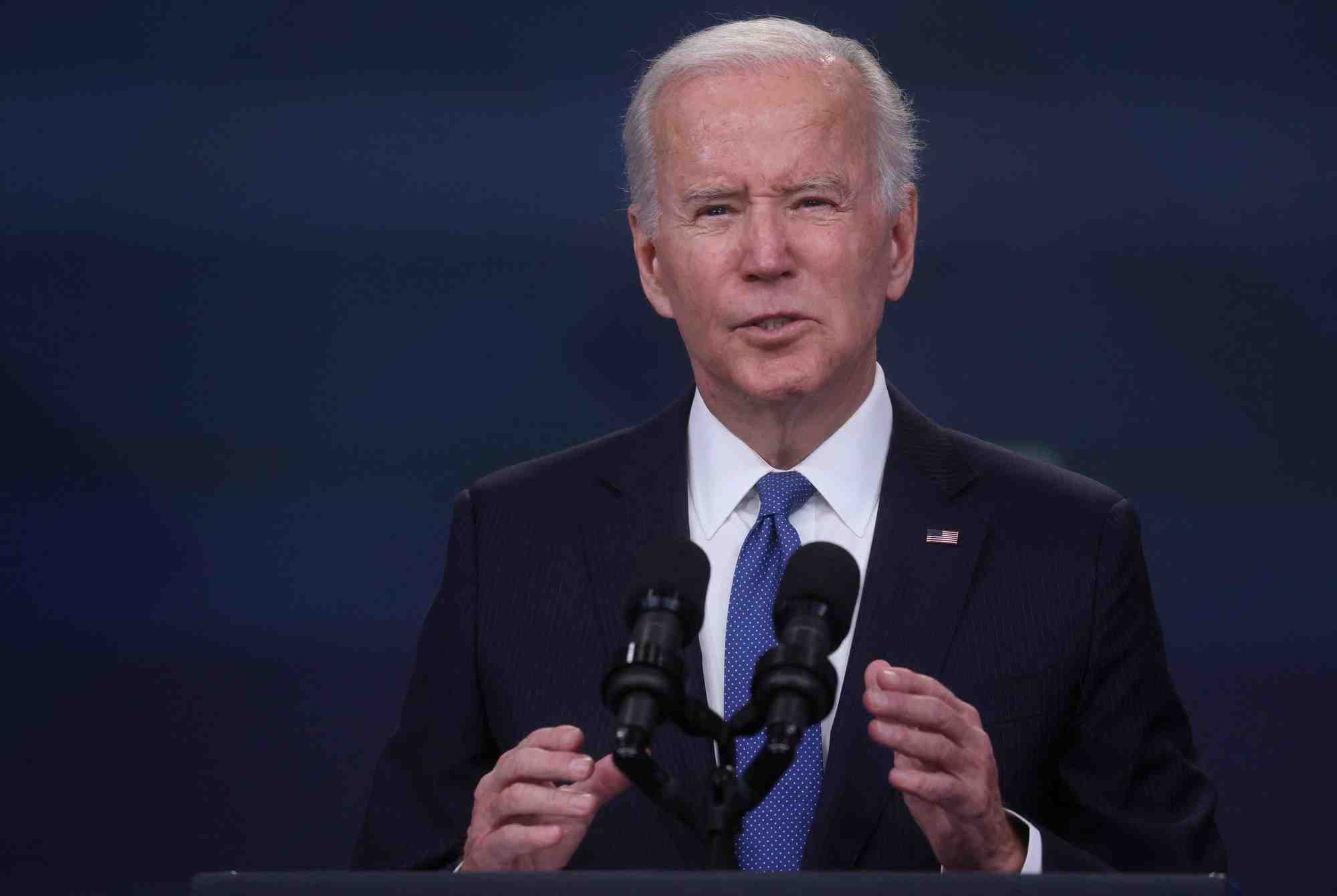 Le president americain joe biden lors d'un discours a washington, etats-unis