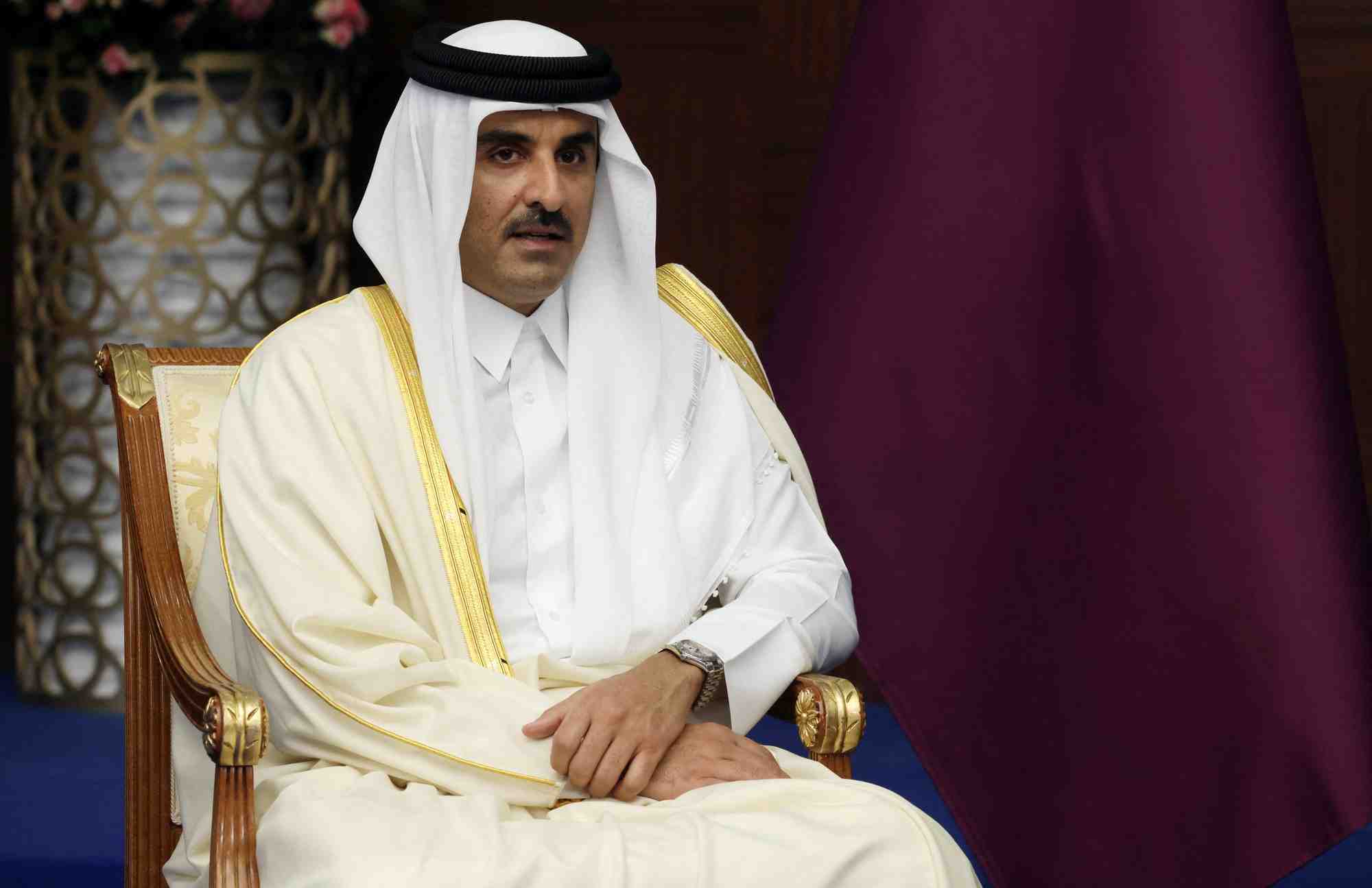 Photo de l'emir du qatar, cheikh tamim ben hamad al thani