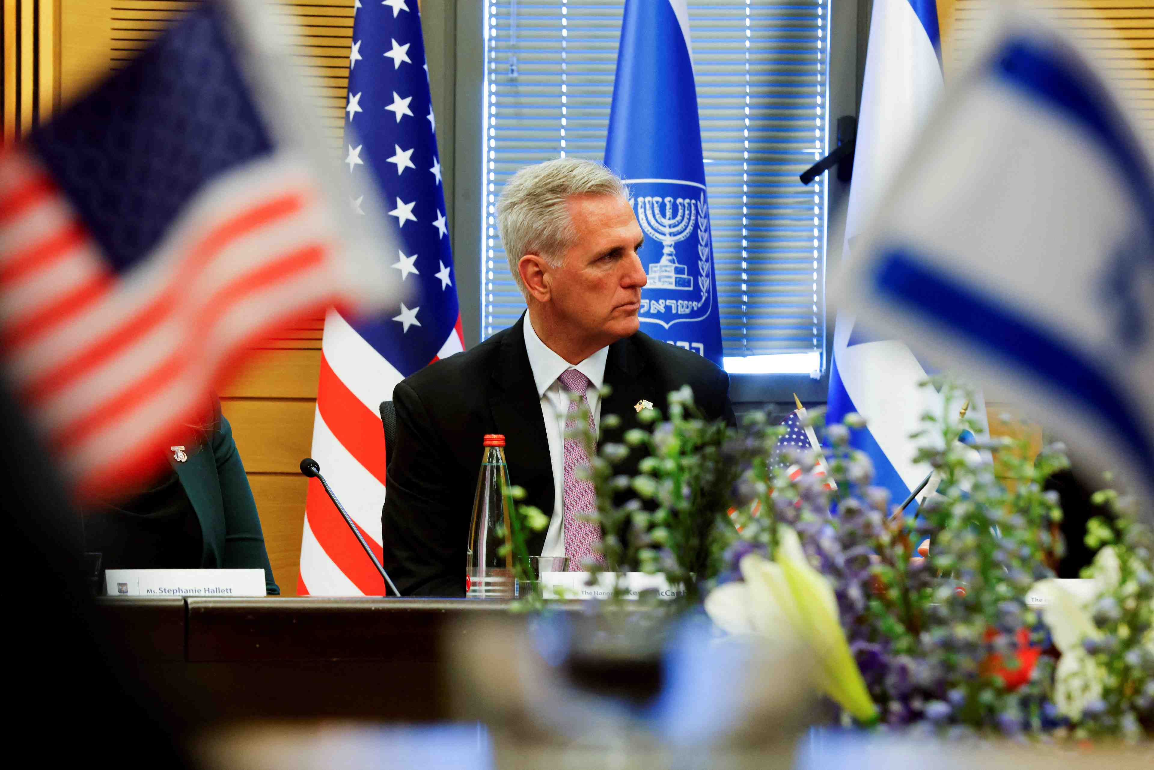 Le president de la chambre des etats-unis, kevin mccarthy, a jerusalem, en israel