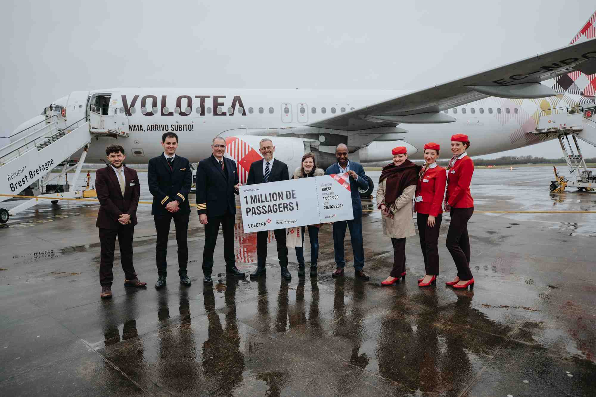 Avec 323.000 passagers en 2024 (+ 16% sur un an), le trafic de la base Volotea de Brest représente plus d'un tiers du trafic global annuel de l'aéroport Brest Bretagne.