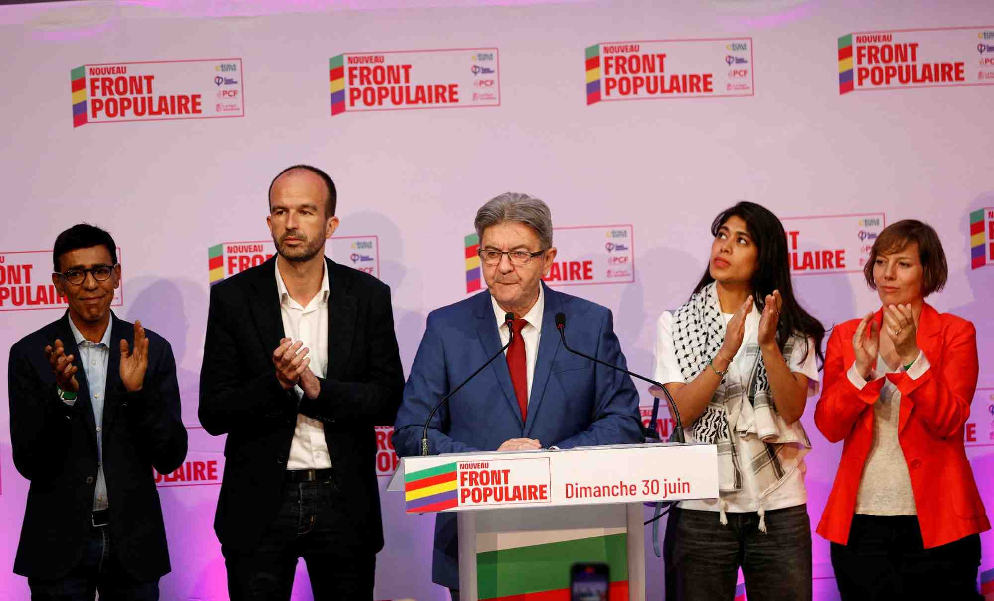 Le parti la france insoumise reagit aux resultats du premier tour des elections legislatives anticipees de 2024