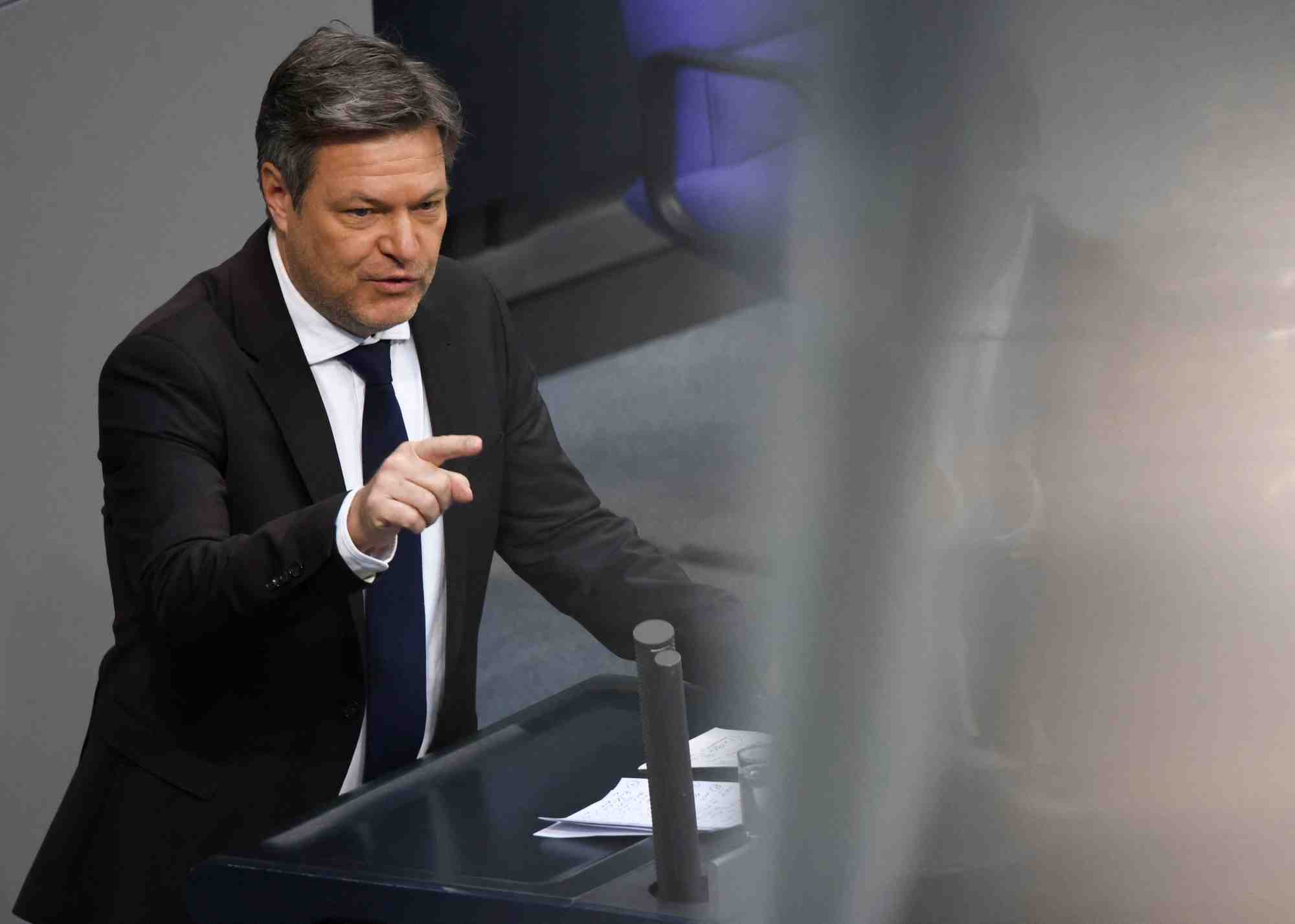 Le ministre allemand de l'economie et de l'action climatique, robert habeck