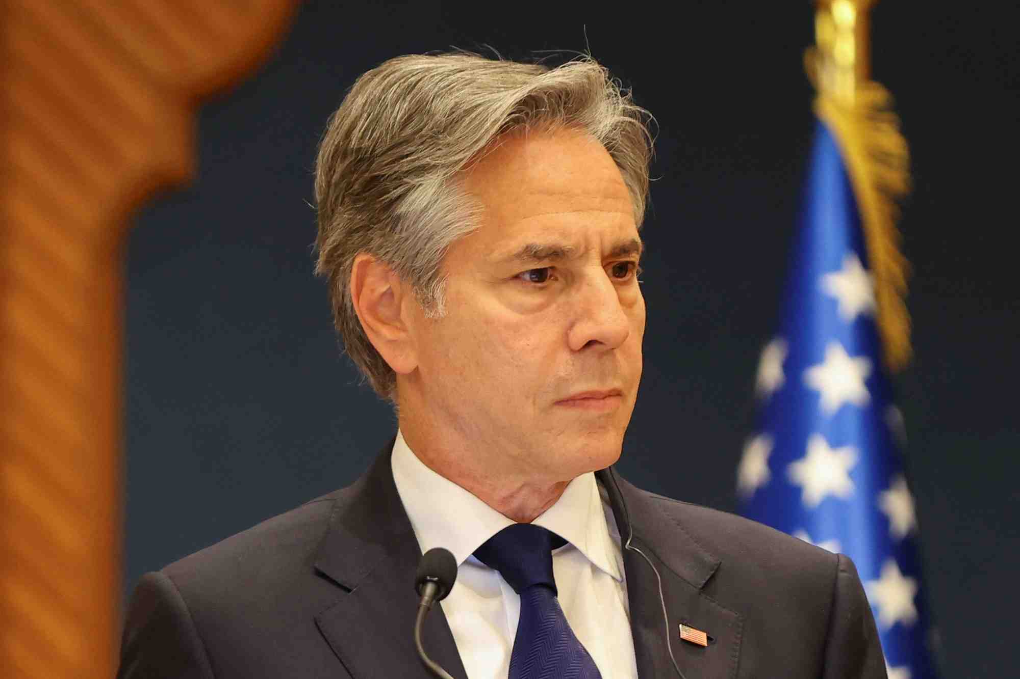 Le secretaire d'etat americain antony blinken