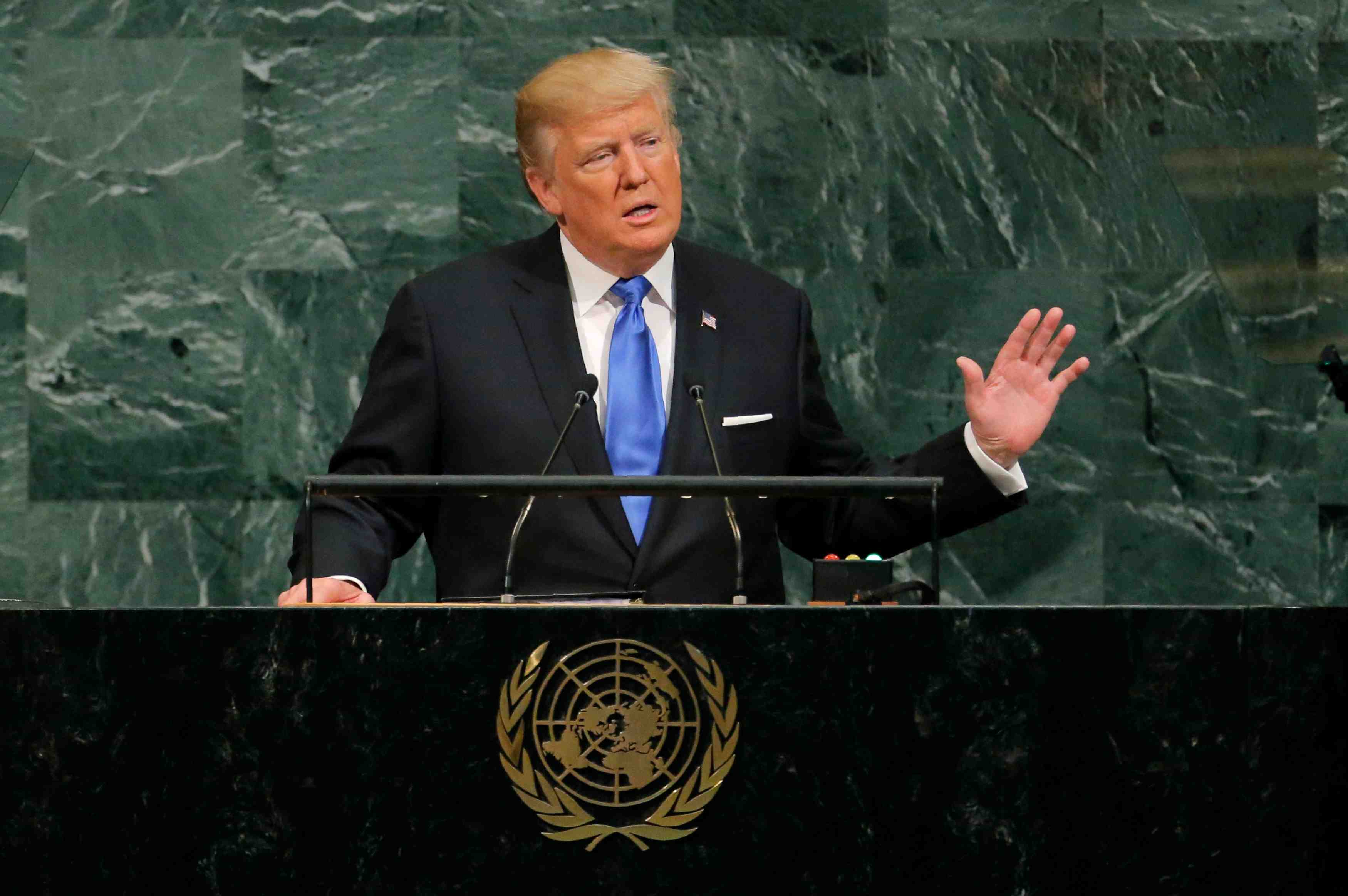 Onu: trump menace de "detruire totalement" la coree du nord