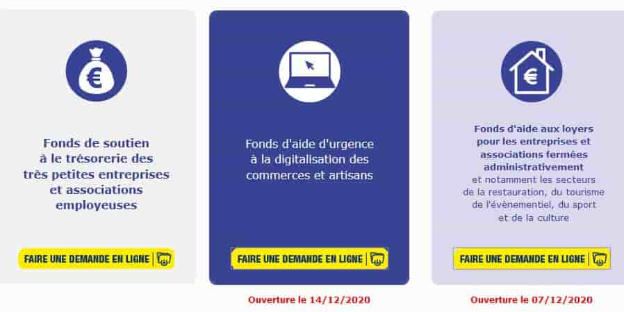 Aides aux entreprises face au covid Bordeaux Métropole décembre 2020