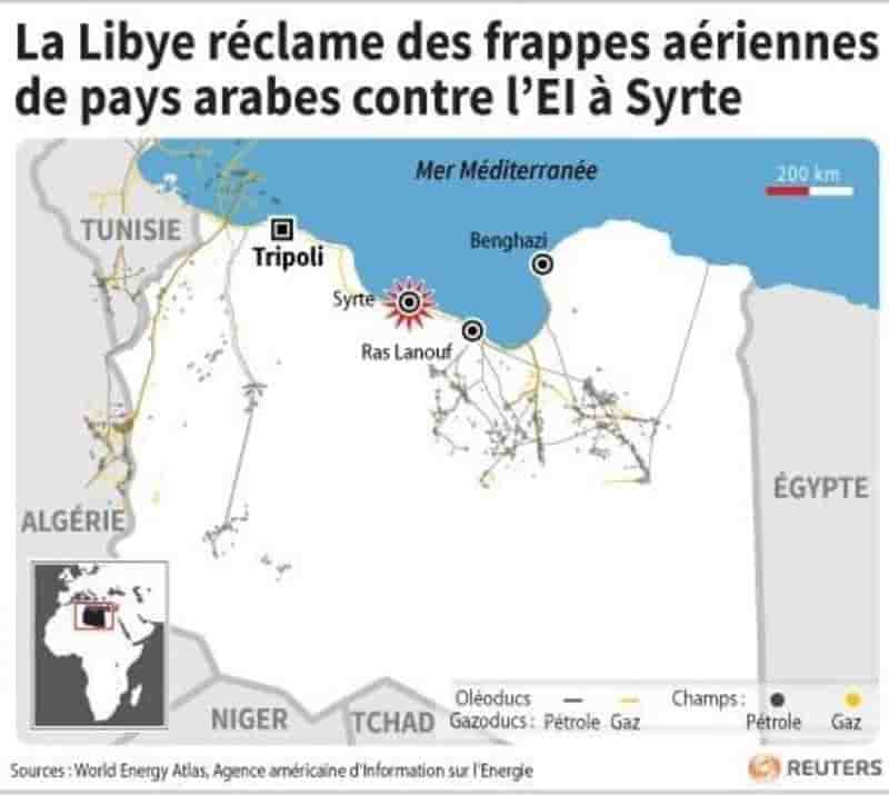 La libye reclame des frappes aeriennes de pays arabes contre l’ei a syrte