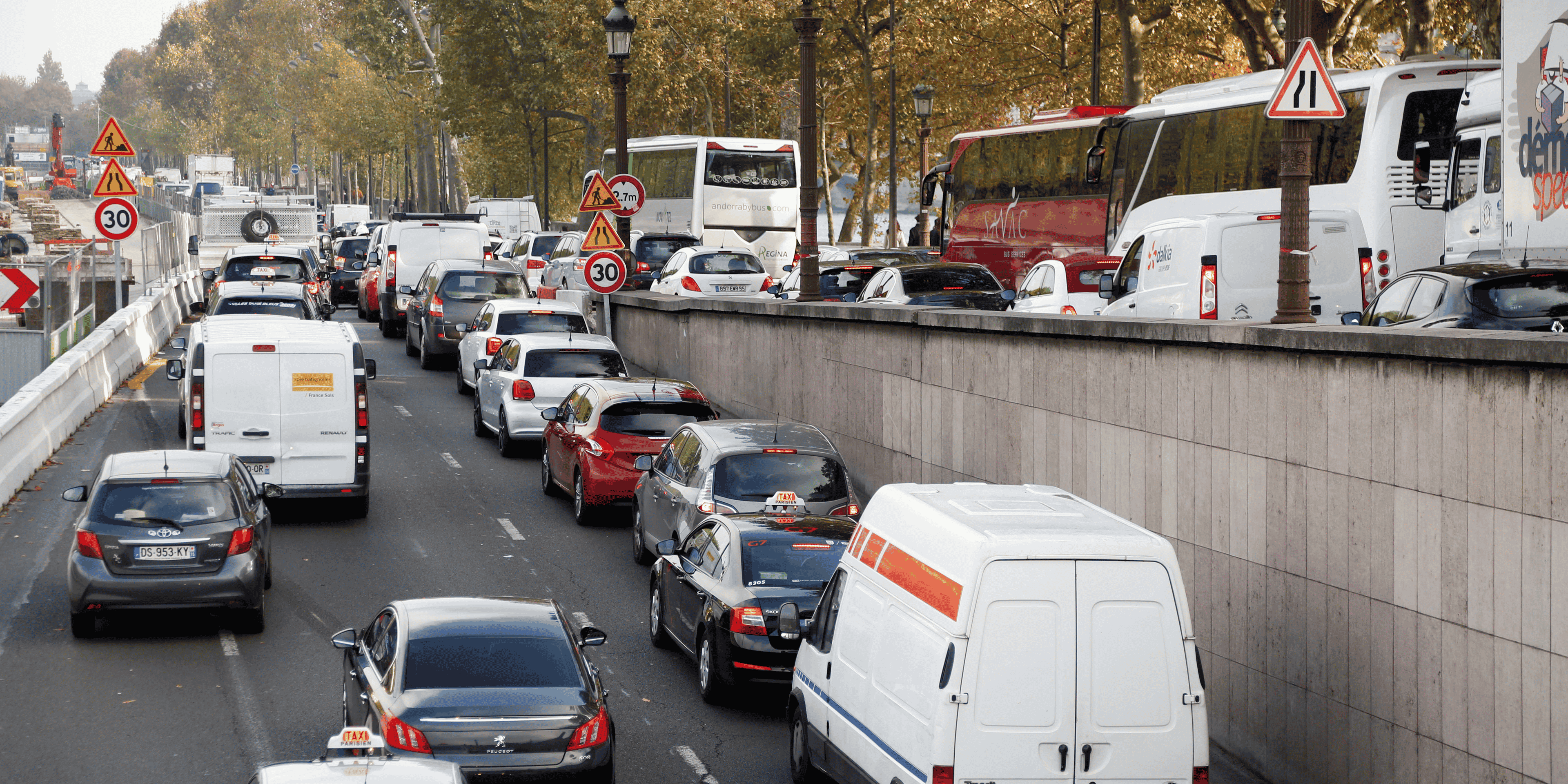 Voies sur berges fermées, Paris, Seine, embouteillage, pollution automobile,