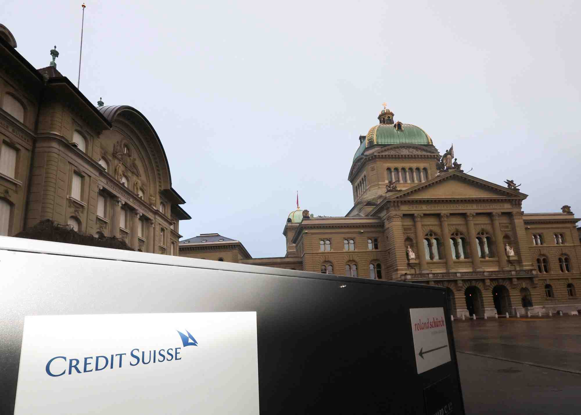 Un logo de credit suisse a berne, suisse