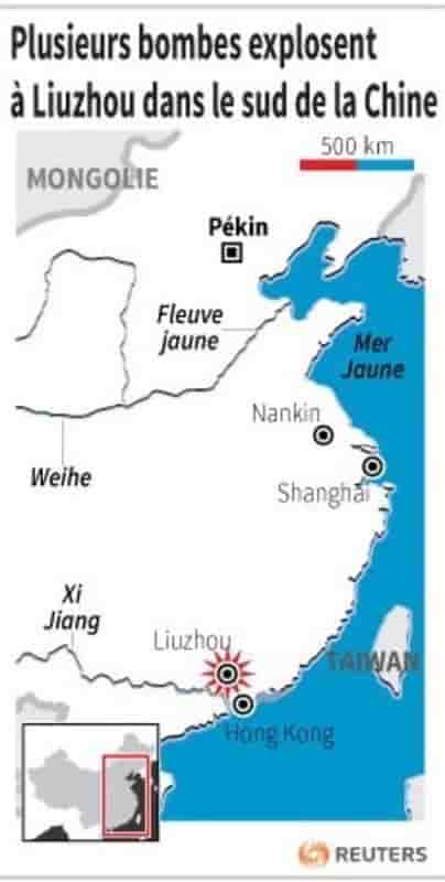 Plusieurs bombes explosent a liuzhou dans le sud de la chine