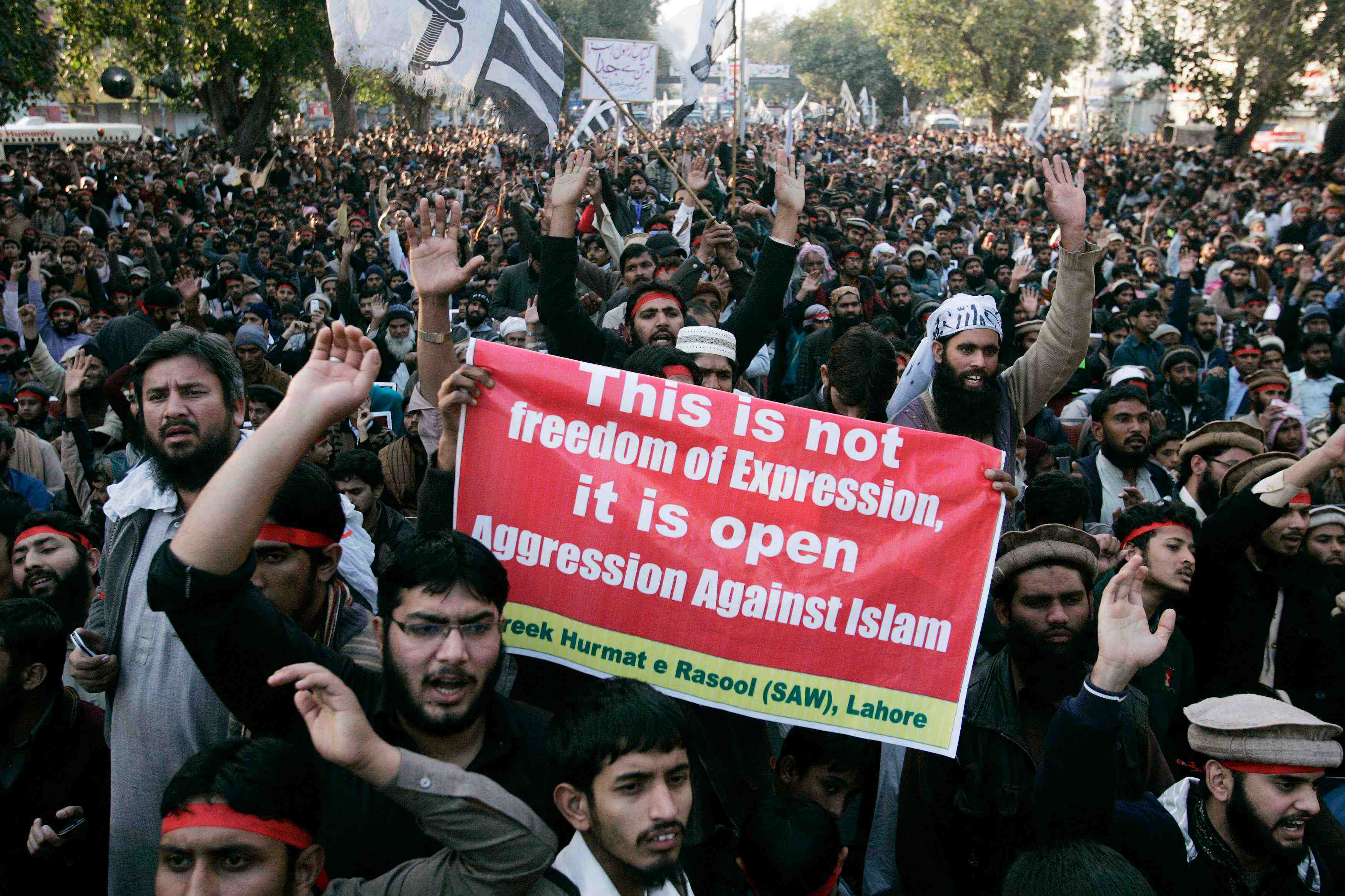 Nouvelle manifestation contre charlie hebdo au pakistan