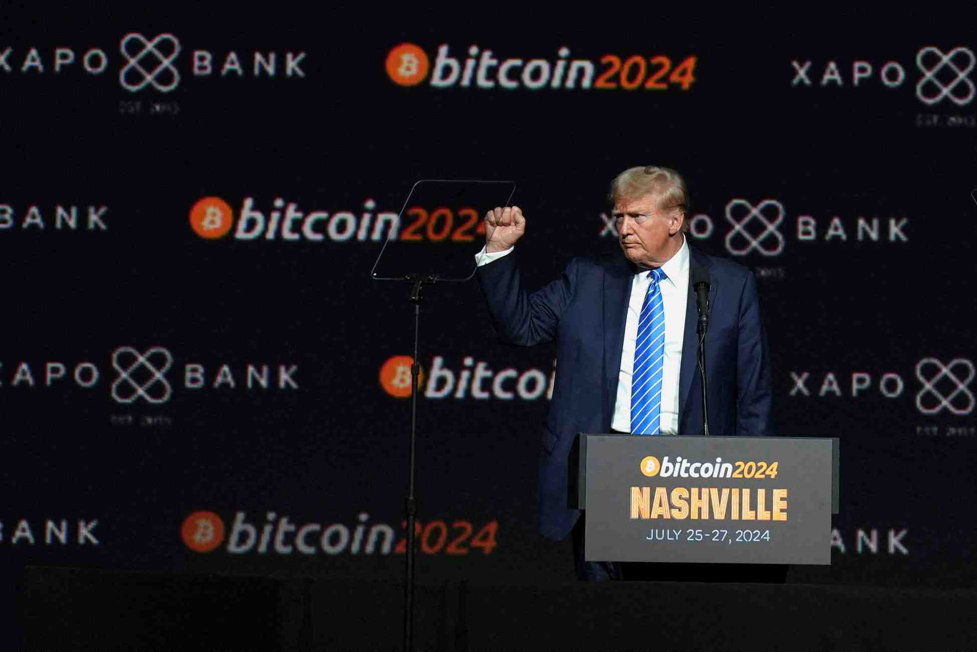 Le président Donald Trump lors de la conférence Bitcoin 2024.