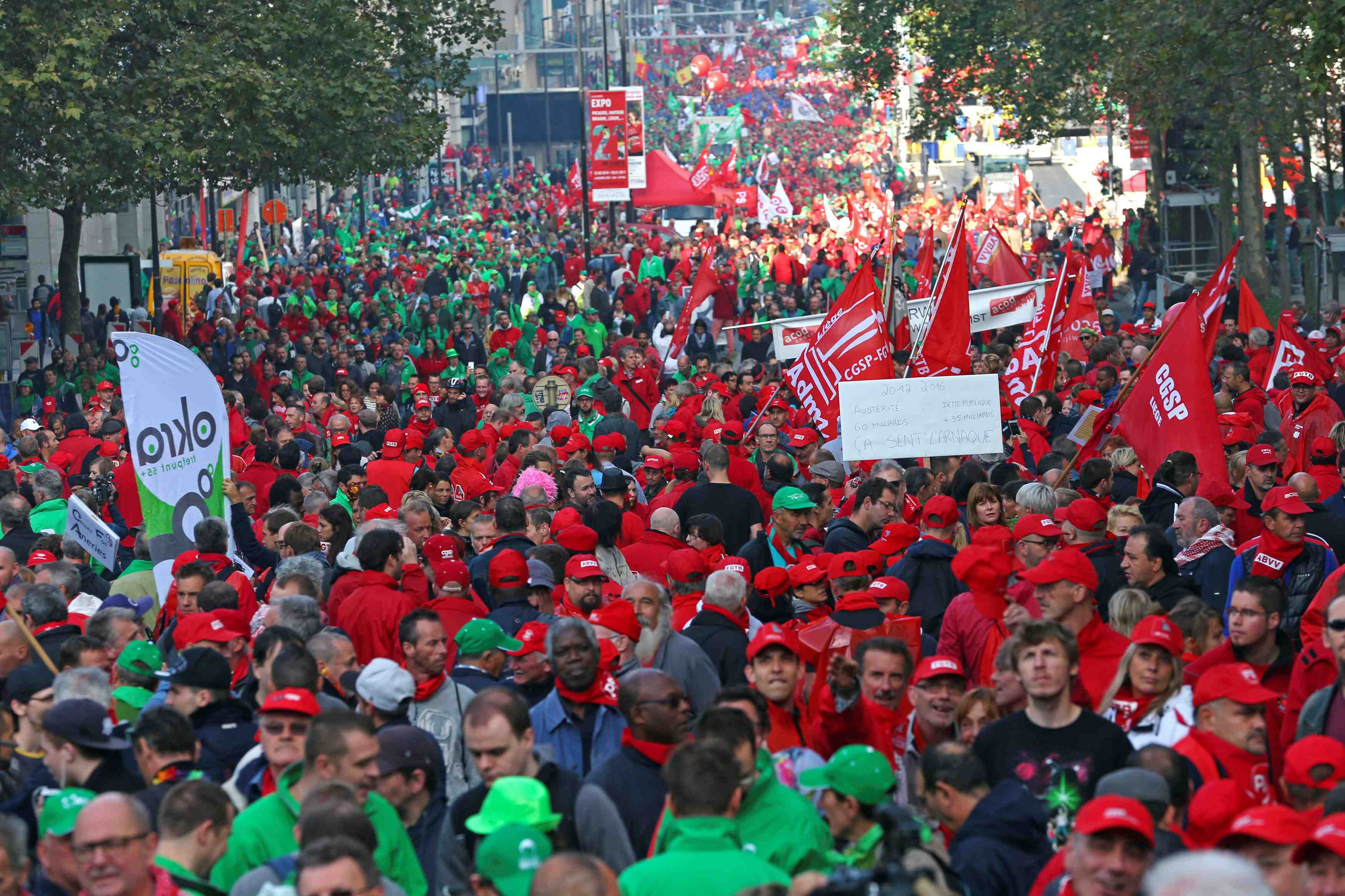 Manifestation a bruxelles contre le gouvernement