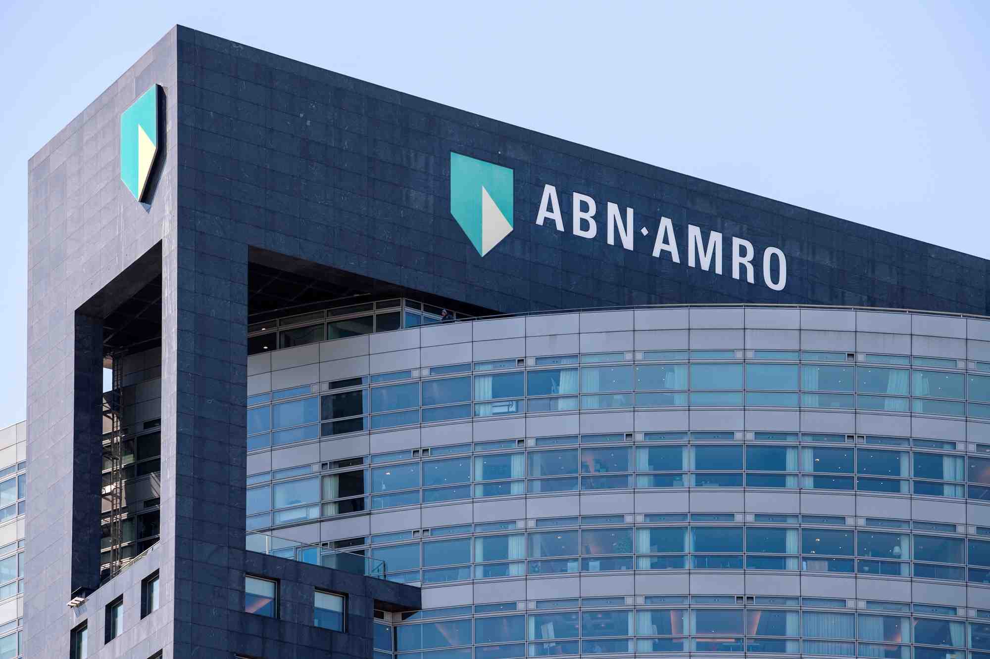 Le logo abn amro a amsterdam, aux pays-bas