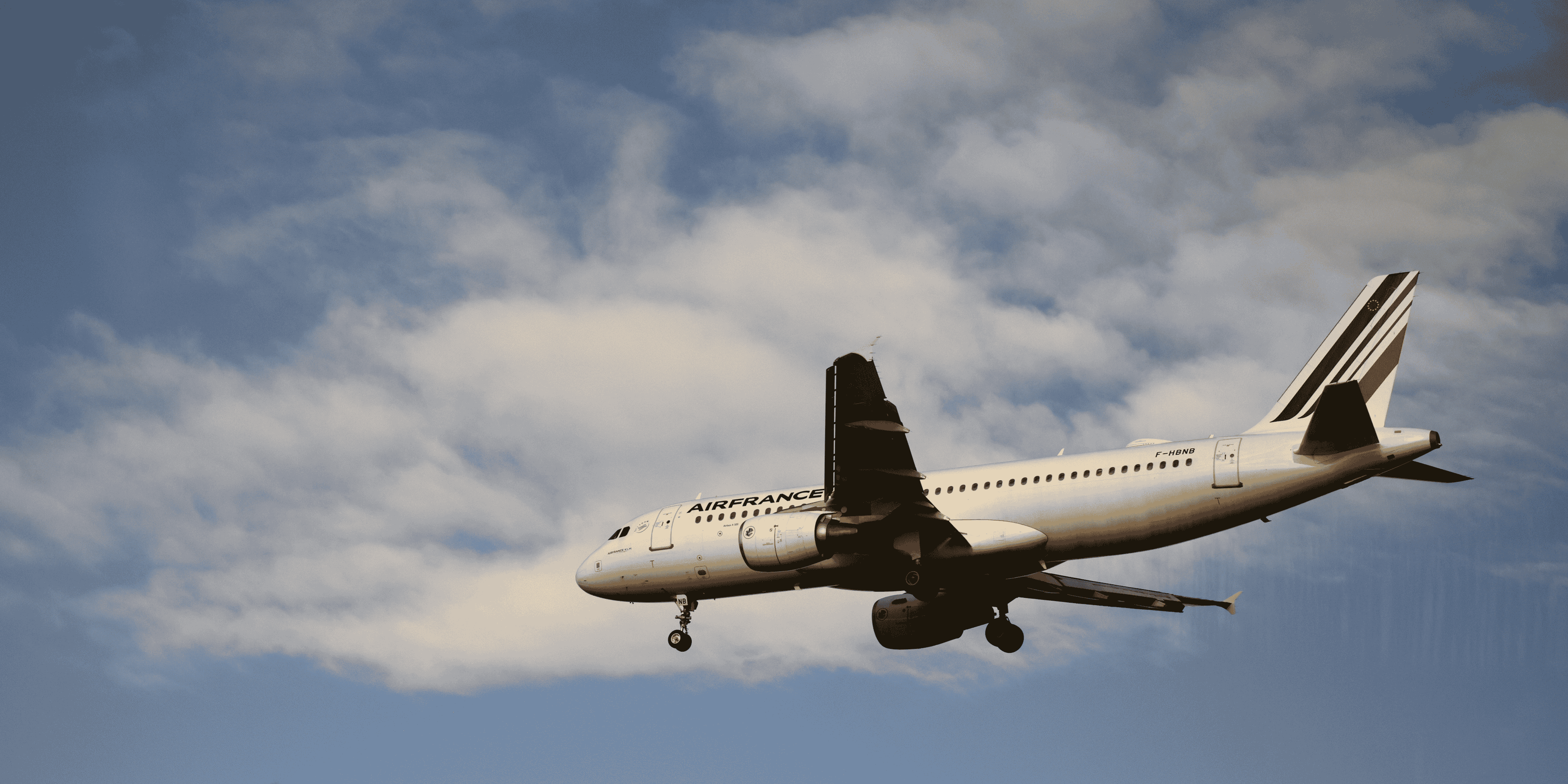 Un avion airbus a320 d'air france atterrit a l'aeroport charles de gaulle pres de paris