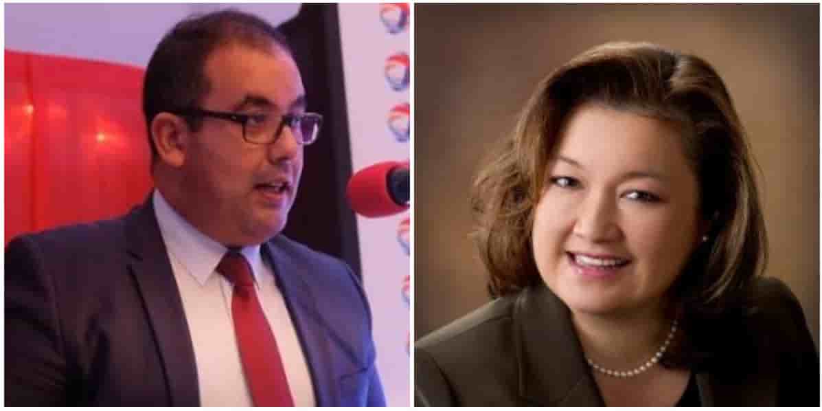 Tarik Moufaddal, nouveau directeur général de Total Maroc; Deedee Atsumi-Sarno, secrétaire générale.