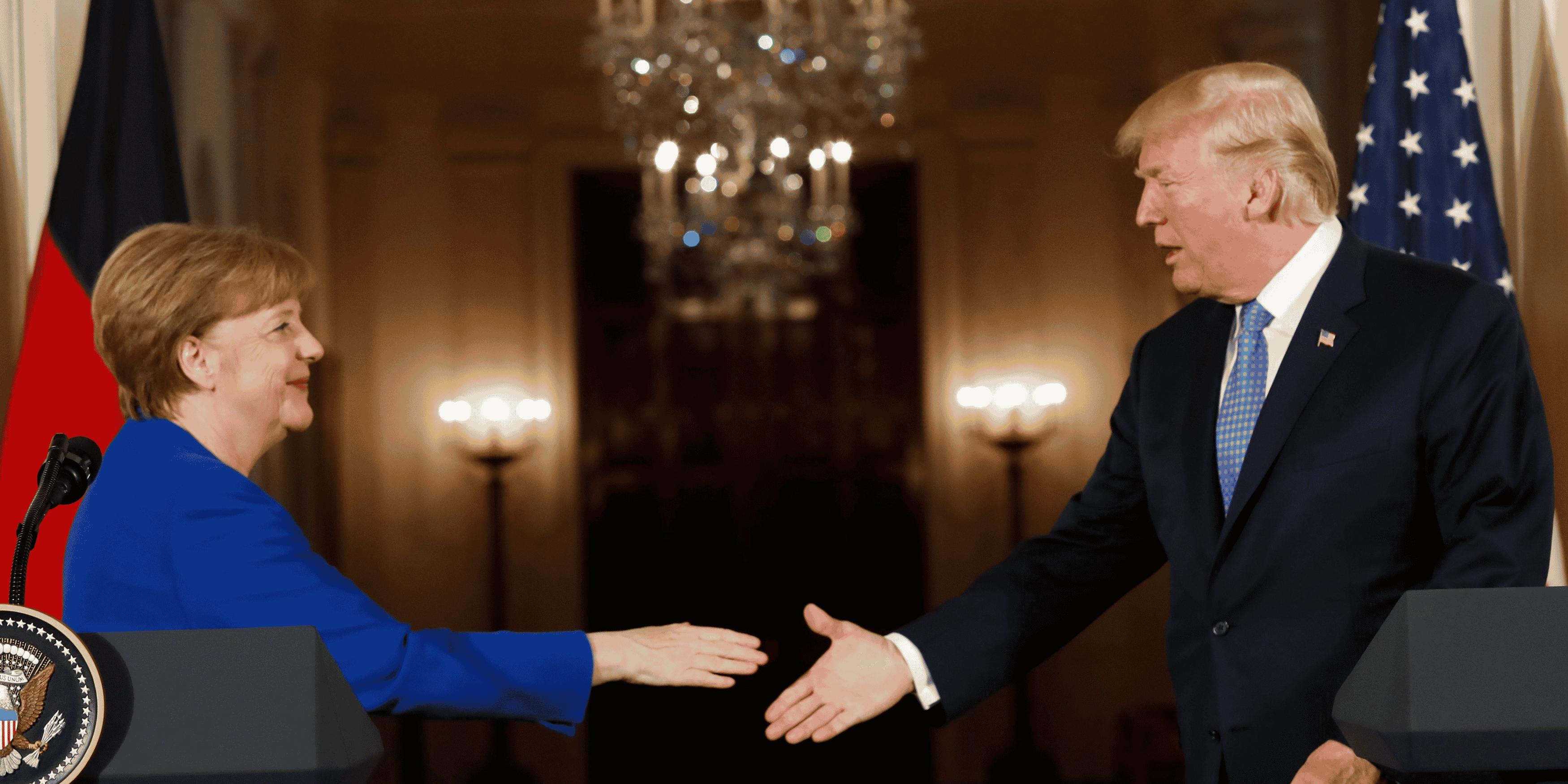 Trump intransigeant sur l'iran, merkel tend la main sur le commerce
