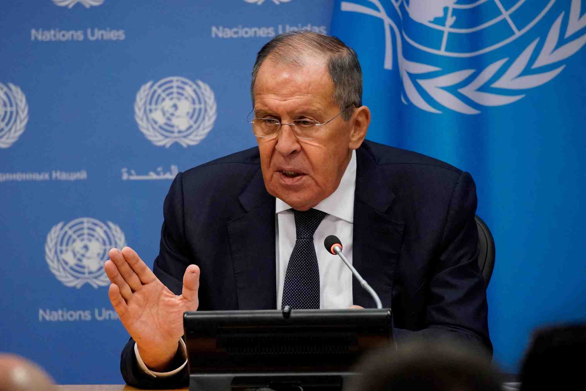 Le ministre russe des affaires etrangeres, sergei lavrov