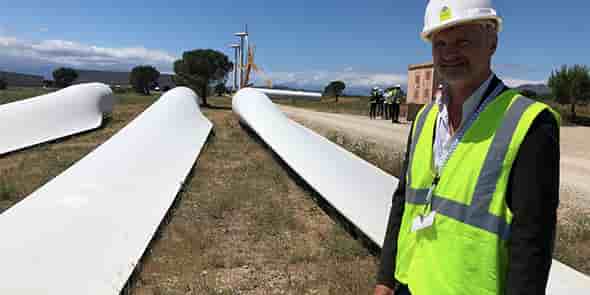 Nicolas Fléchon, directeur de GEG ENeR, sur le chantier de repowering du parc éolien de Rivesaltes (66)