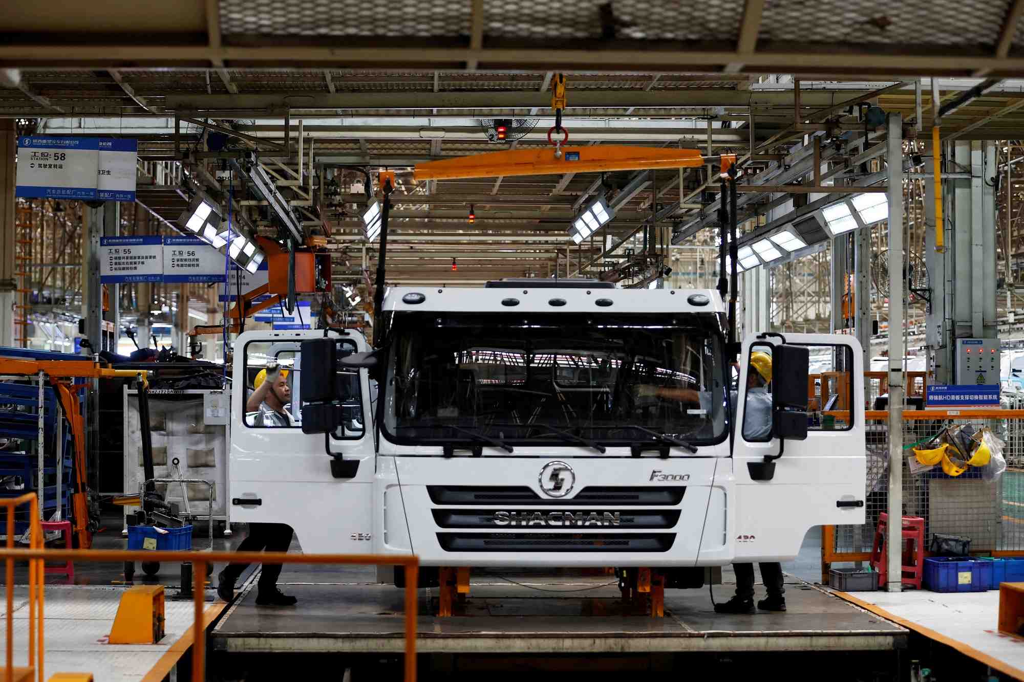 Chaine de production de camions de l'usine du shaanxi automobile group en chine