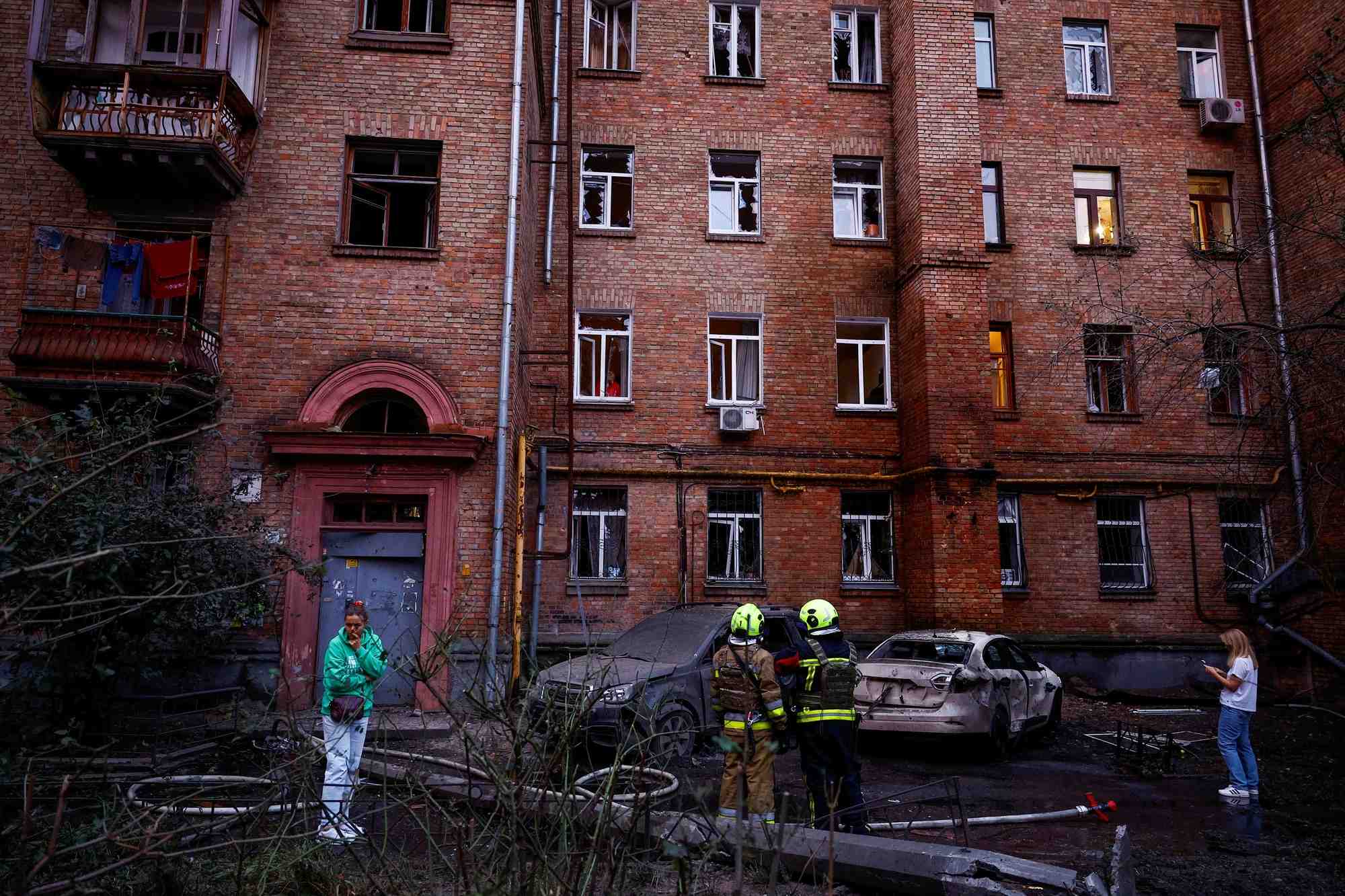 Consequences d'une attaque de drone russe a kiev