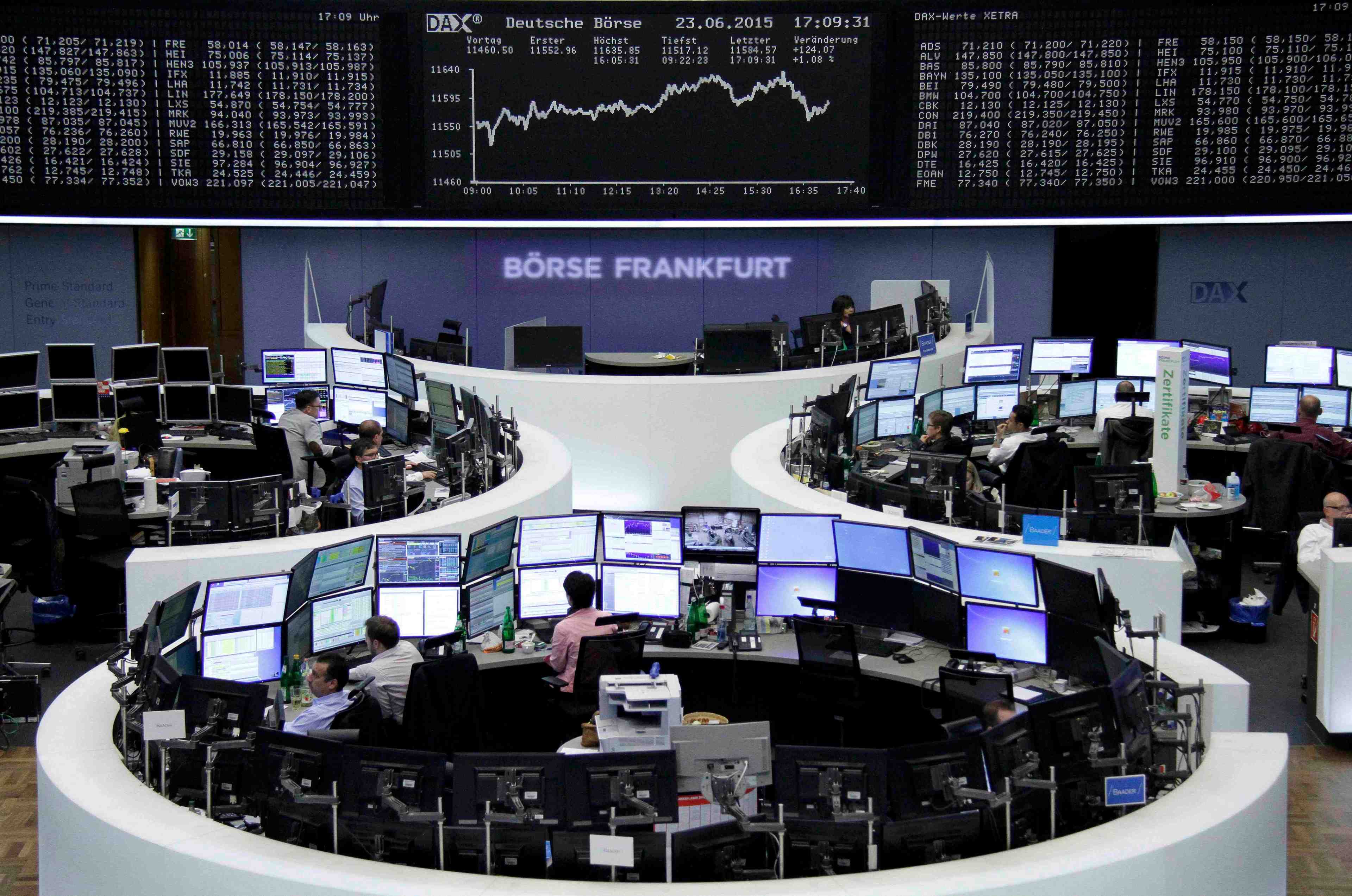 La zone euro finit encore en hausse avec la grece et l'allemagne