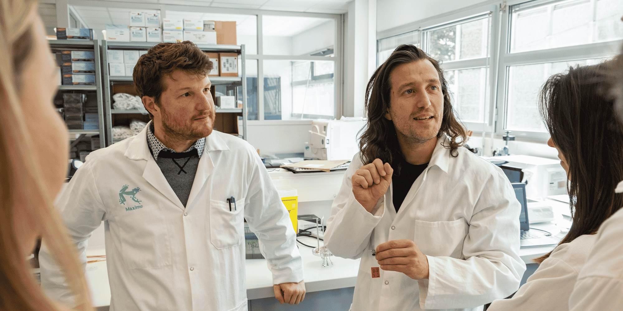 Maxime Feyeux et Kevin Alessandri, cofondateurs de Treefrog Therapeutics, une des startups innovantes portées par Aquitaine Science Transfert.