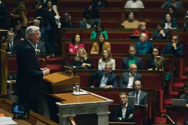 Le Premier ministre Michel Barnier au perchoir de l'Assemblée nationale ce lundi 2 décembre.
