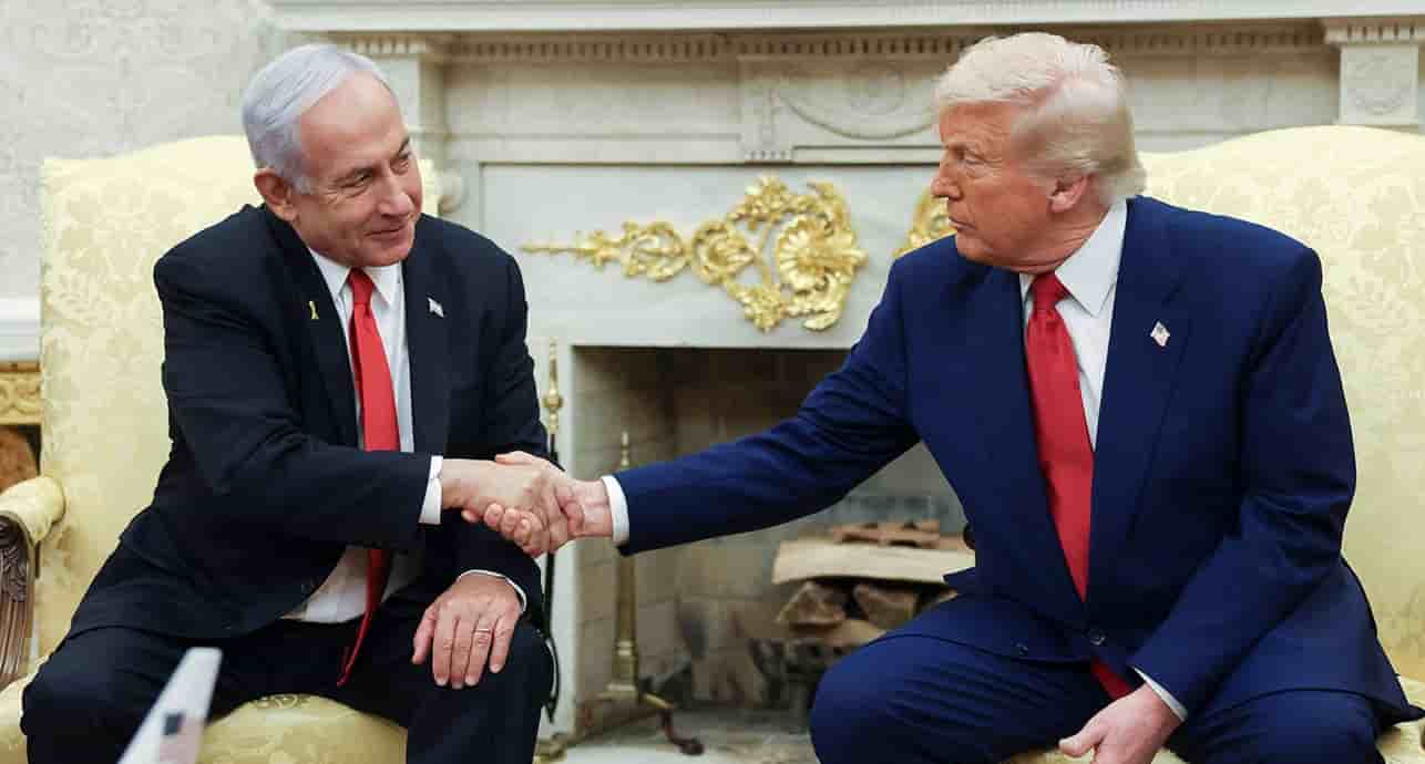 Benjamin Netanyahou et le président Donald Trump, lors de leur rencontre du 7 avril à la Maison-Blanche.