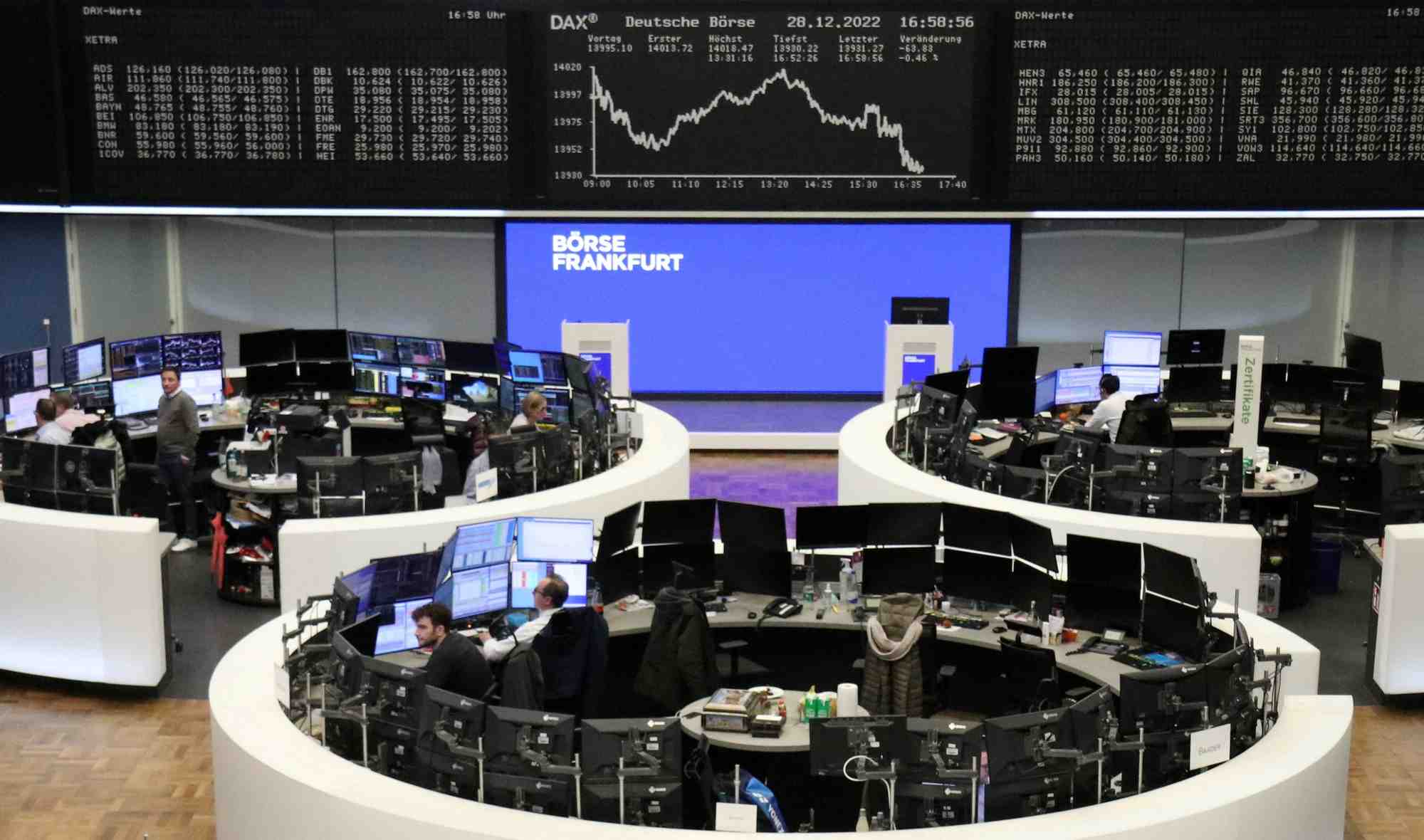 L'indice allemand dax a la bourse de francfort
