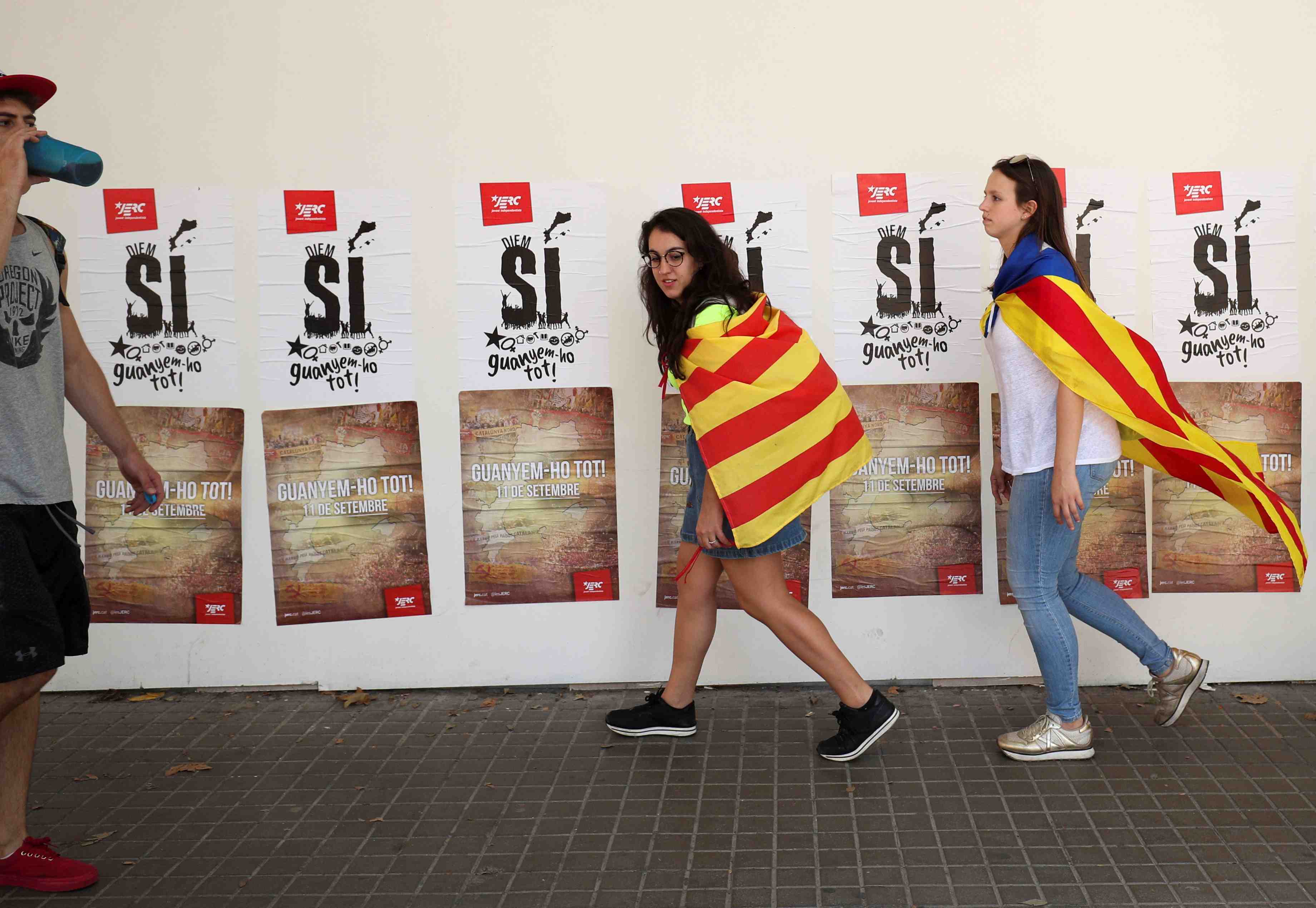 Manifestation a barcelone pour l'independance de la catalogne