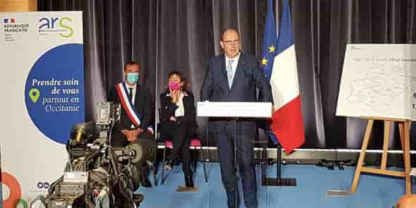 Le Premier ministre Jean Castex était au CHU de Montpellier le 5 novembre 2021, pour présenter la déclinaison du plan d'investissement du Ségur de la santé en Occitanie.