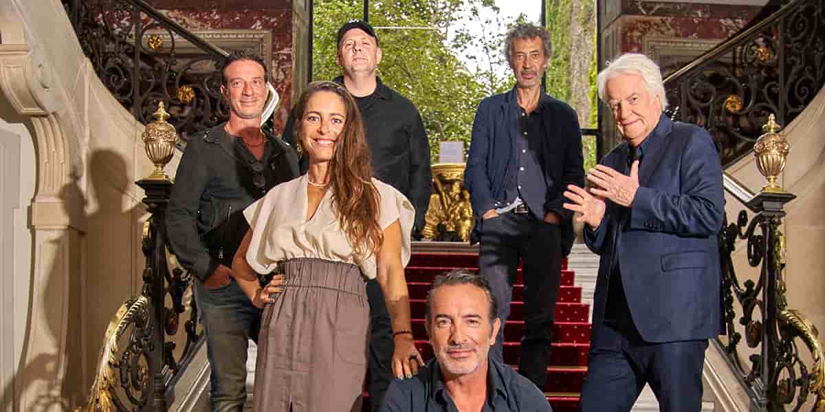 Autour de Jean Dujardin, Audrey Dana, Grégory Gadebois, Éric Elmosnino, Salvatore Ficarra et André Dussollier.