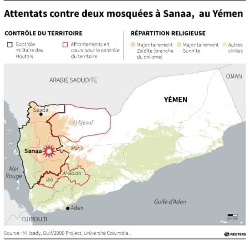 Attentats contre deux mosquees a sanaa, au yemen