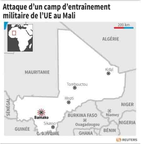 Attaque d’un camp d’entrainement militaire de l’ue au mali
