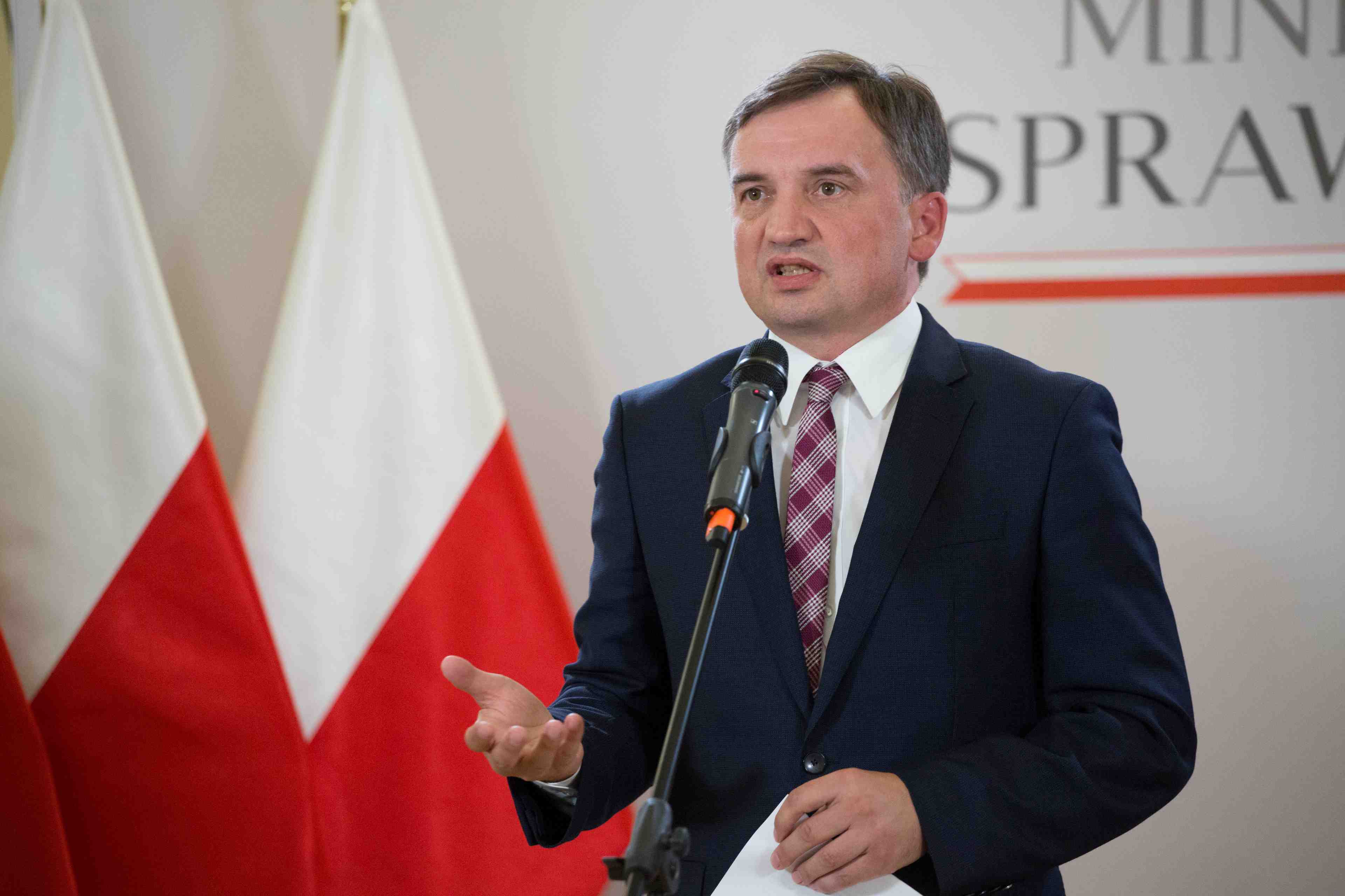 Polish minister of justice zbigniew ziobro attends press conference amid coalition tension in warsaw