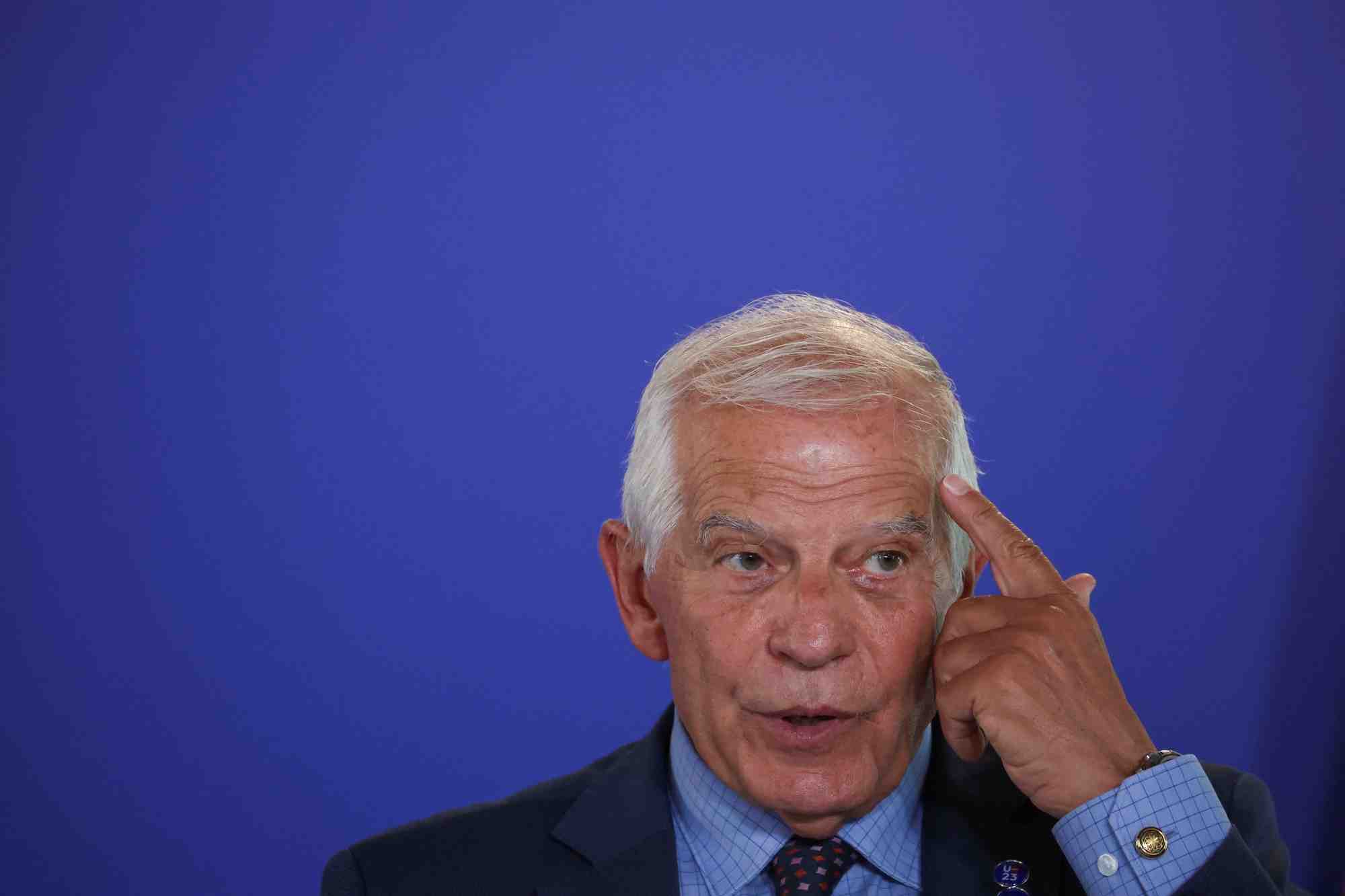 Josep borrell, haut representant de l'union europeenne pour les affaires etrangeres, s'exprime lors d'une conference de presse a tolede, espagne