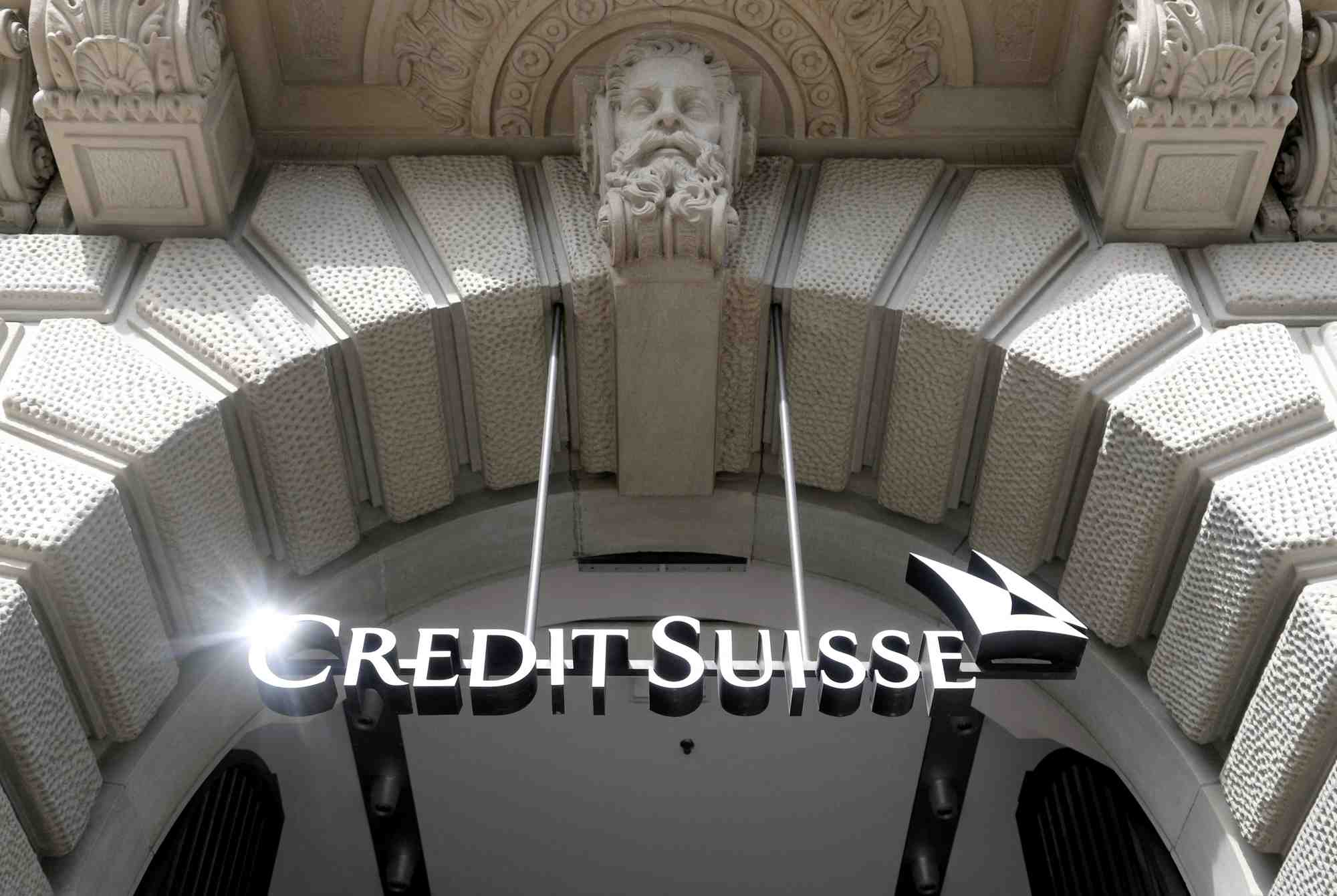 Photo d'archives du logo de la banque suisse credit suisse a son siege a zurich