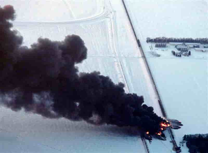 Convoi pétrolier en feu dans le Dakota du Nord, une ville évacuée