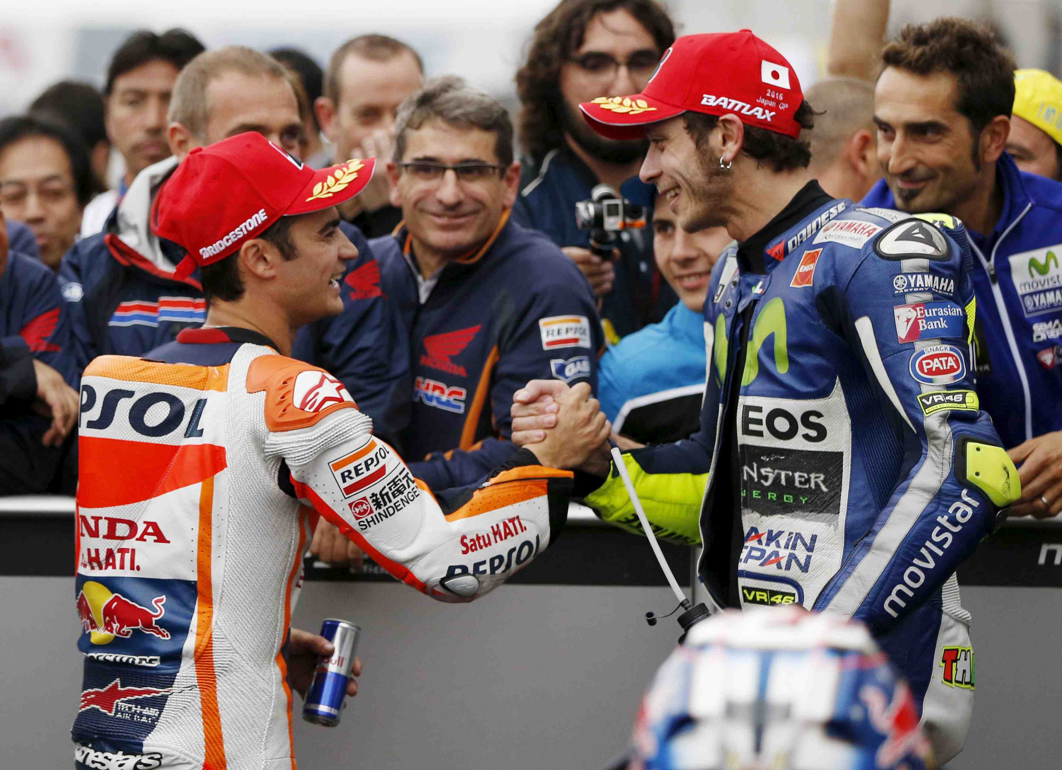 Pedrosa au finish devant rossi et lorenzo